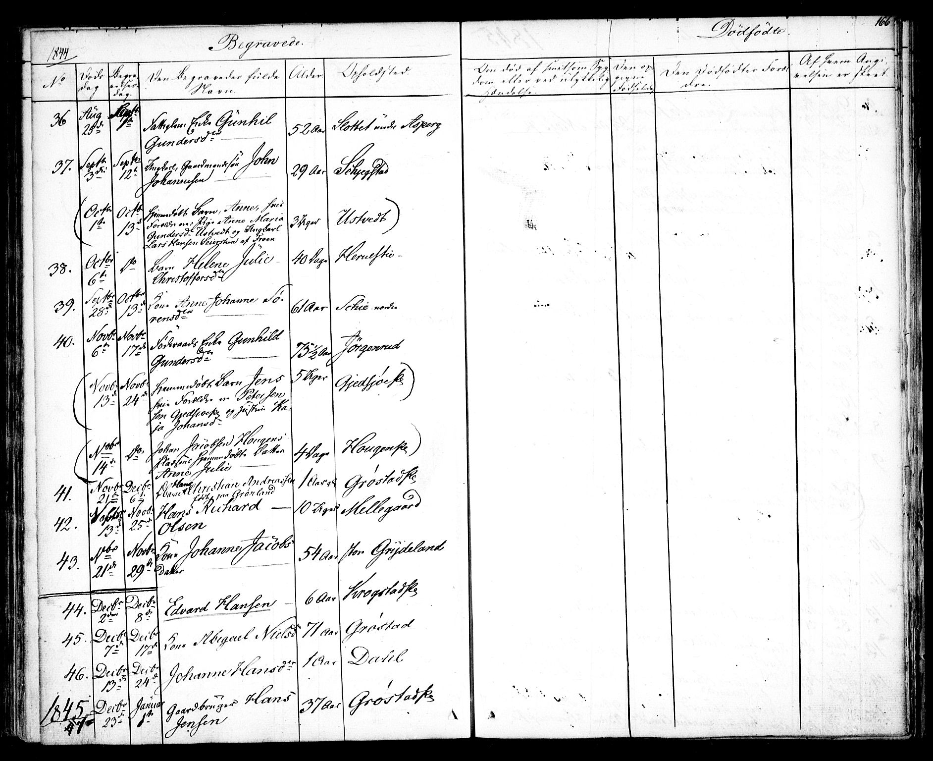 Kråkstad prestekontor Kirkebøker, AV/SAO-A-10125a/F/Fa/L0005: Parish register (official) no. I 5, 1837-1847, p. 166