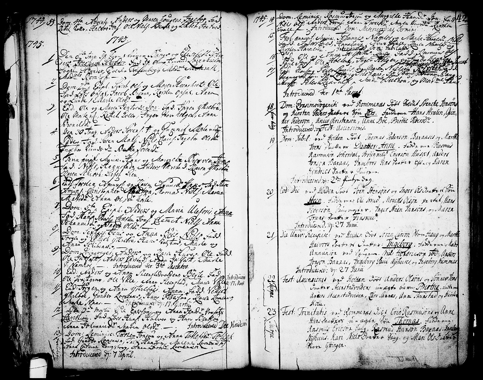 Holla kirkebøker, SAKO/A-272/F/Fa/L0001: Parish register (official) no. 1, 1717-1779, p. 42