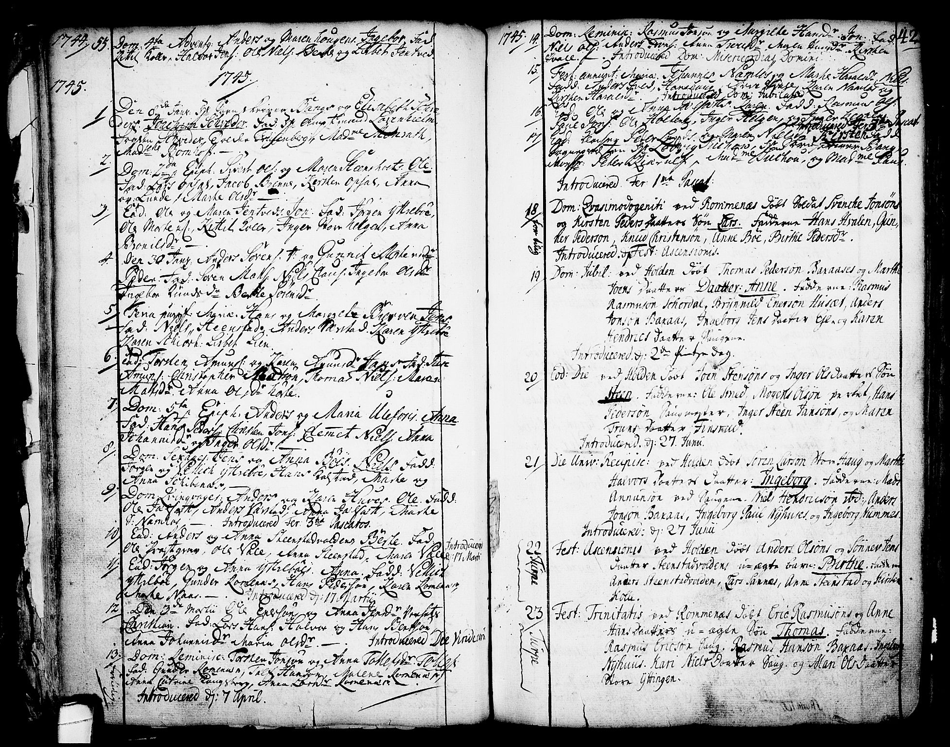 Holla kirkebøker, AV/SAKO-A-272/F/Fa/L0001: Parish register (official) no. 1, 1717-1779, p. 42