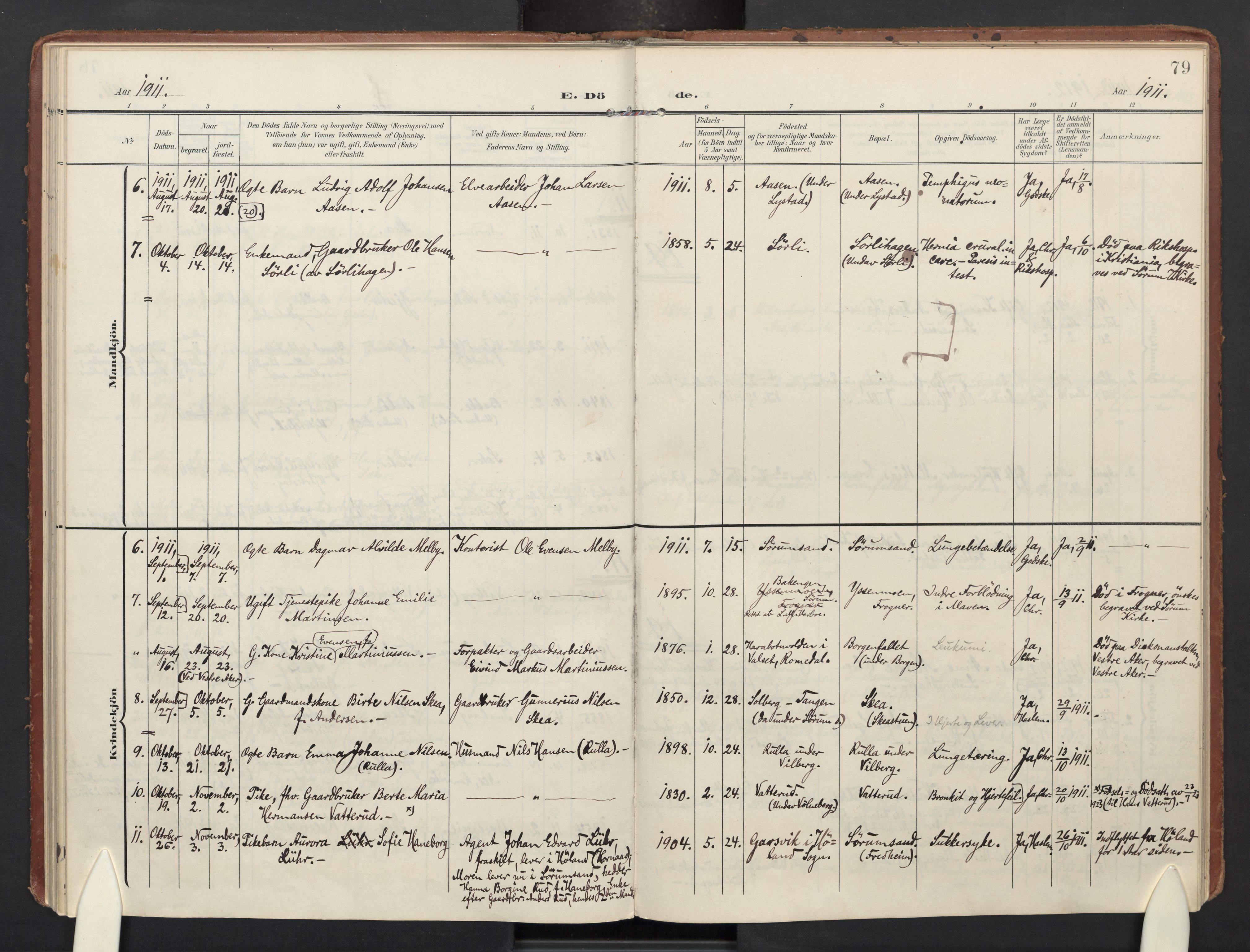 Sørum prestekontor Kirkebøker, AV/SAO-A-10303/F/Fa/L0009: Parish register (official) no. I 9, 1905-1931, p. 79