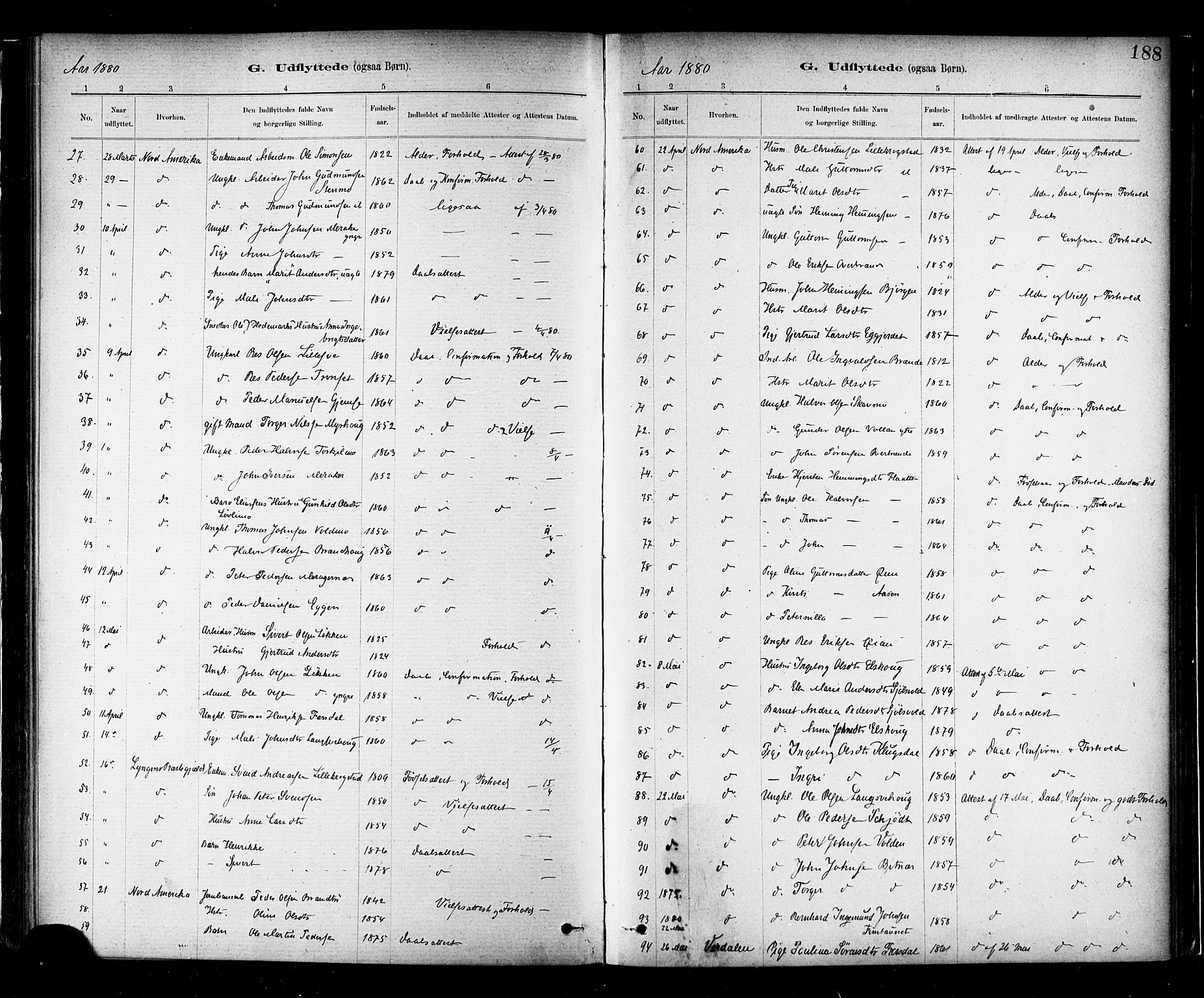 Ministerialprotokoller, klokkerbøker og fødselsregistre - Nord-Trøndelag, SAT/A-1458/706/L0047: Parish register (official) no. 706A03, 1878-1892, p. 188