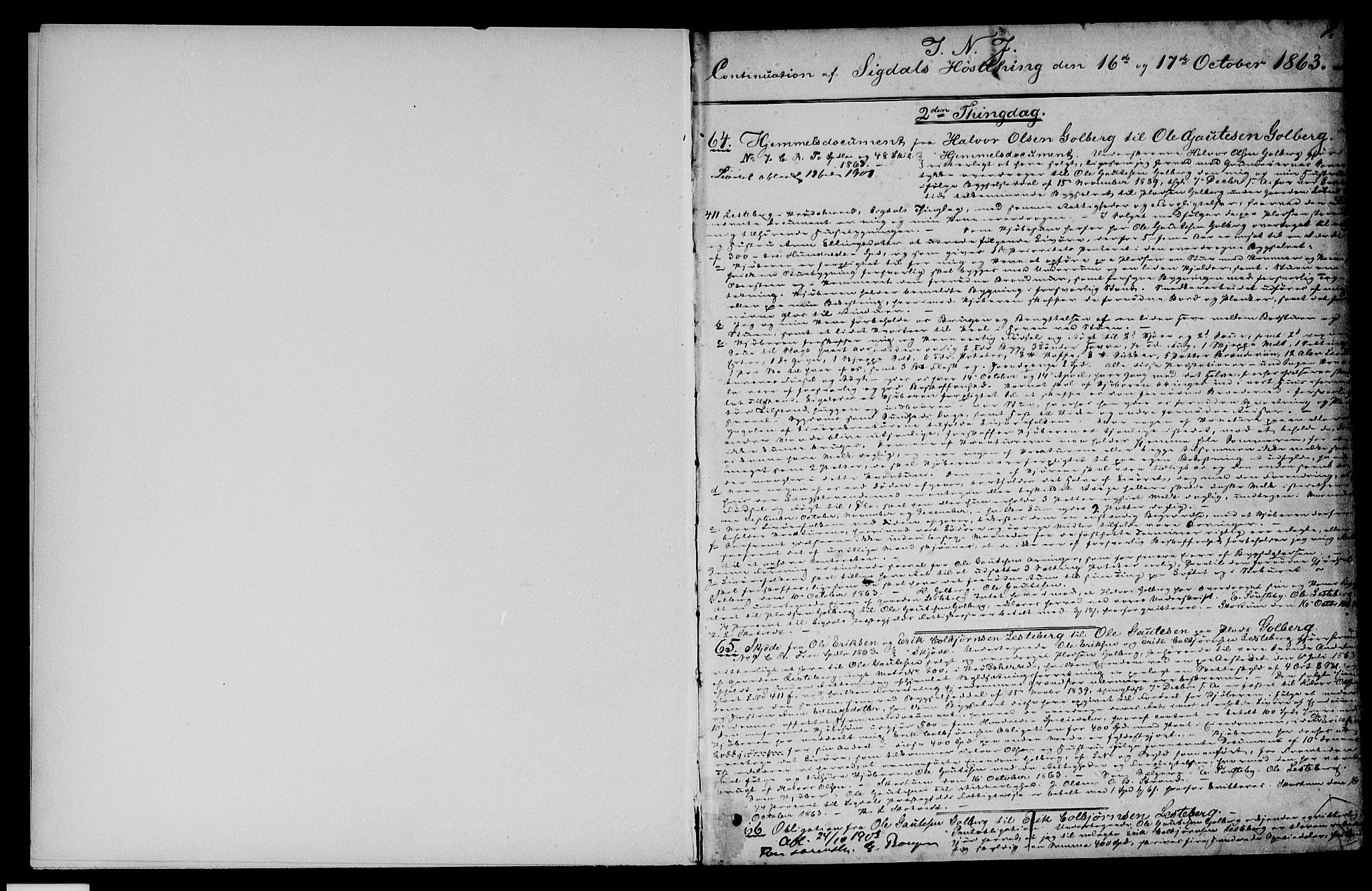 Eiker, Modum og Sigdal sorenskriveri, AV/SAKO-A-123/G/Ga/Gaa/L0016a: Mortgage book no. I 16a, 1863-1867, p. 1