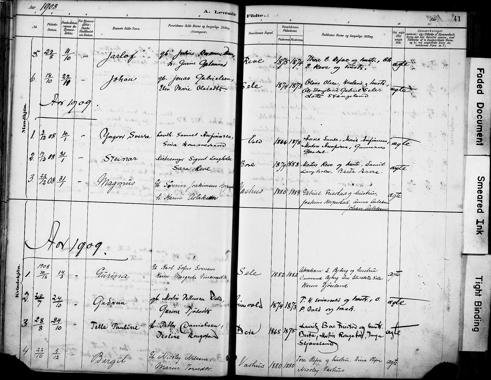 Klepp sokneprestkontor, SAST/A-101803/001/3/30BA/L0008: Parish register (official) no. A 9, 1886-1919, p. 41