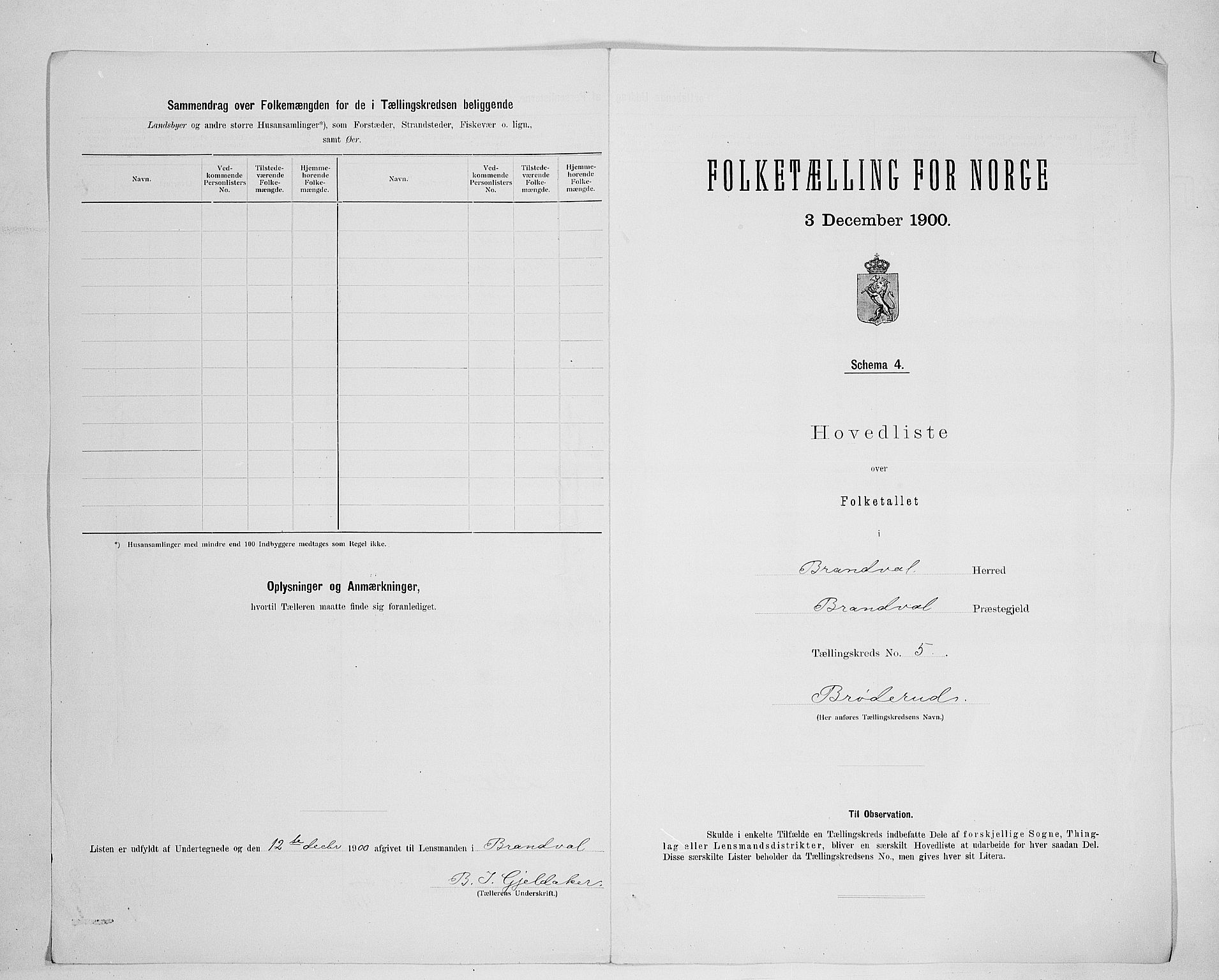 SAH, 1900 census for Brandval, 1900, p. 23