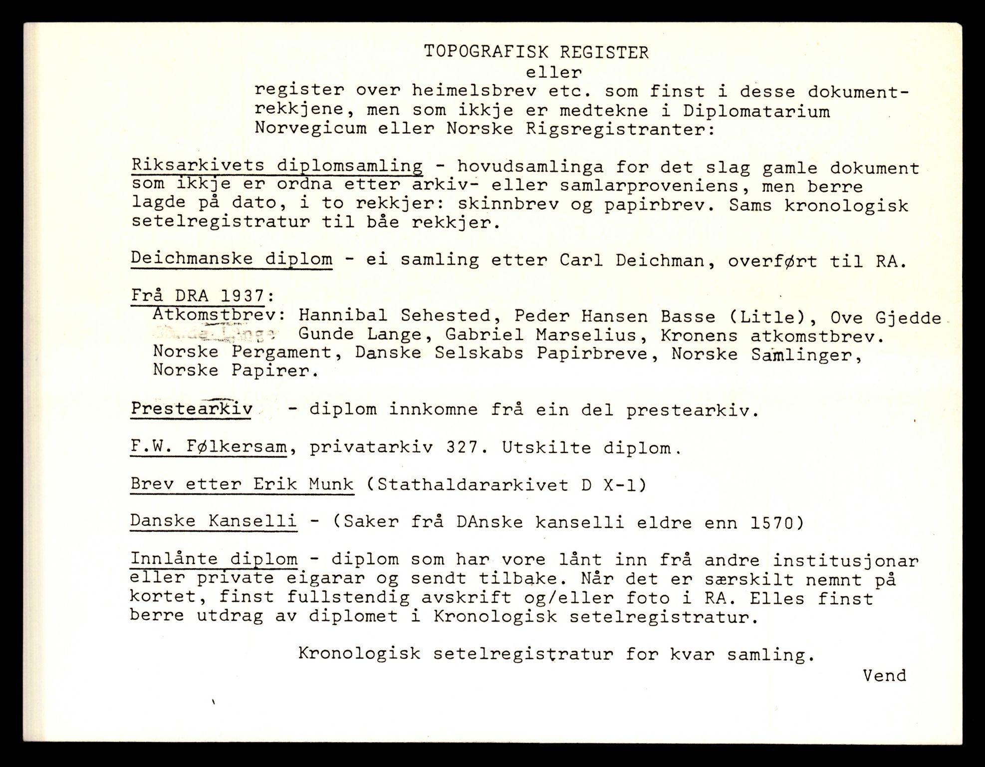 Riksarkivets registre til utrykte diplomer, RA/FIKTIV-001/A/05: Oslo og Akershus - Oslo, Aker, Bærum, Asker og Follo, 1300-1900, p. 1