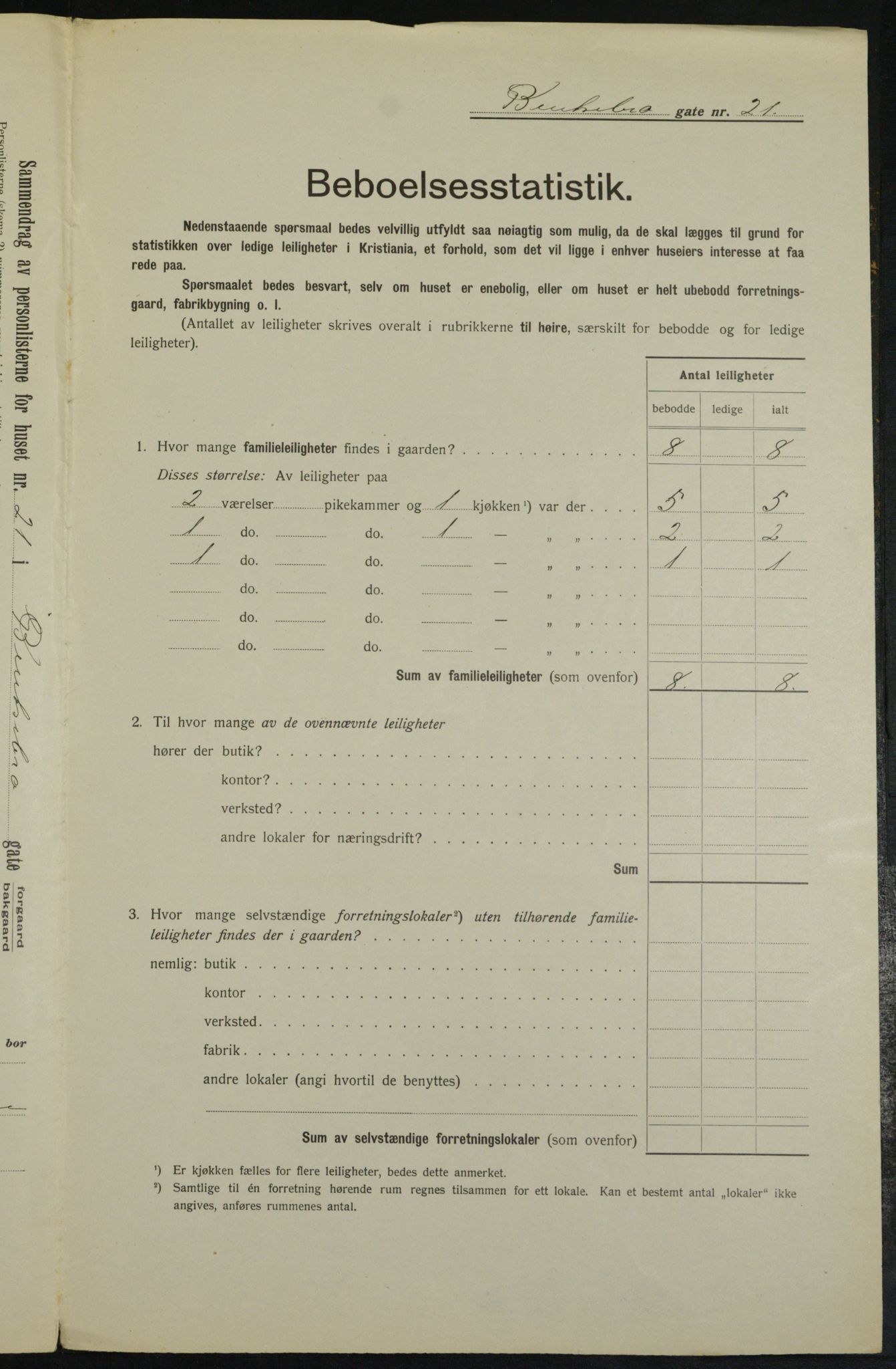 OBA, Municipal Census 1913 for Kristiania, 1913, p. 3328