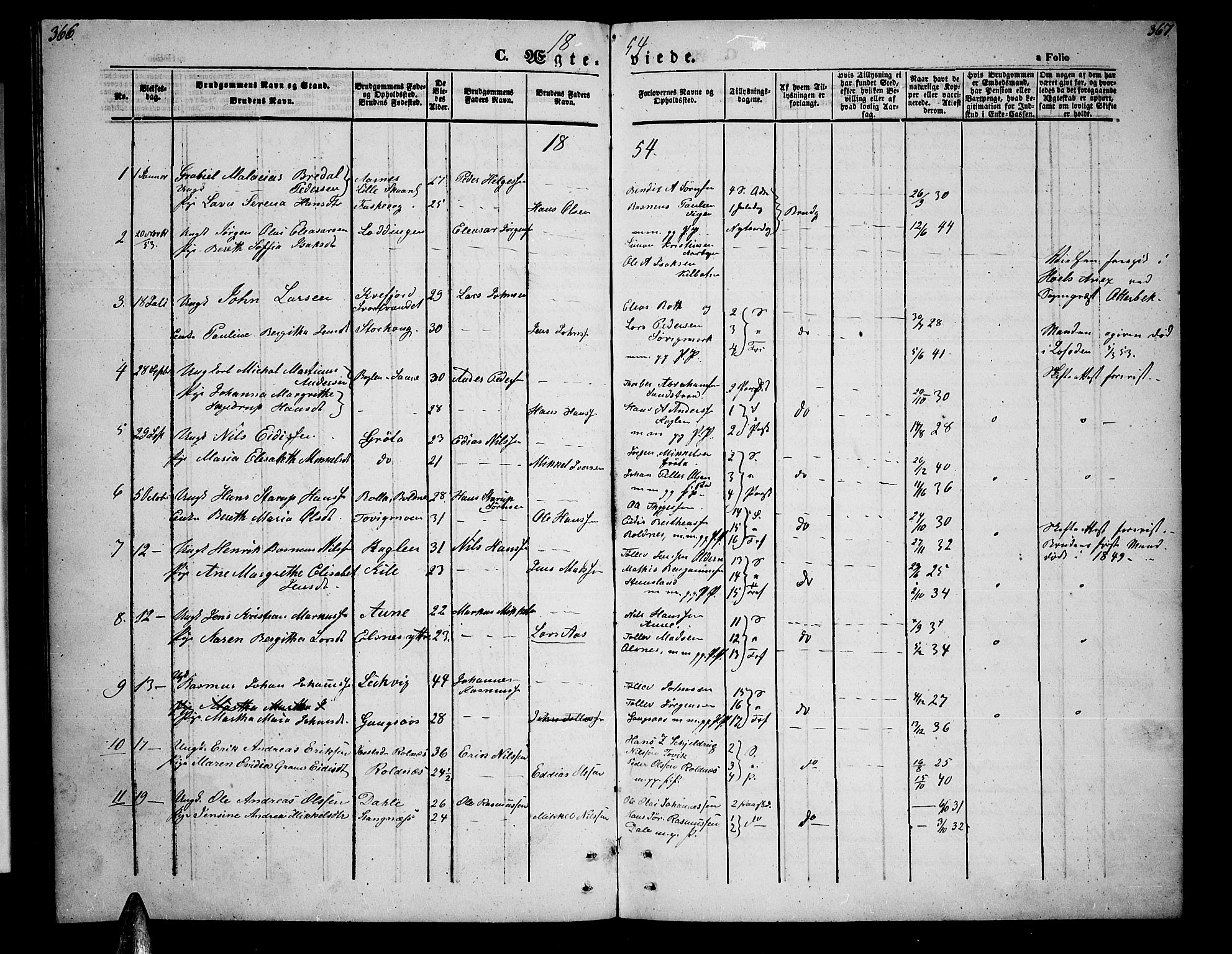 Trondenes sokneprestkontor, SATØ/S-1319/H/Hb/L0006klokker: Parish register (copy) no. 6, 1845-1855, p. 366-367