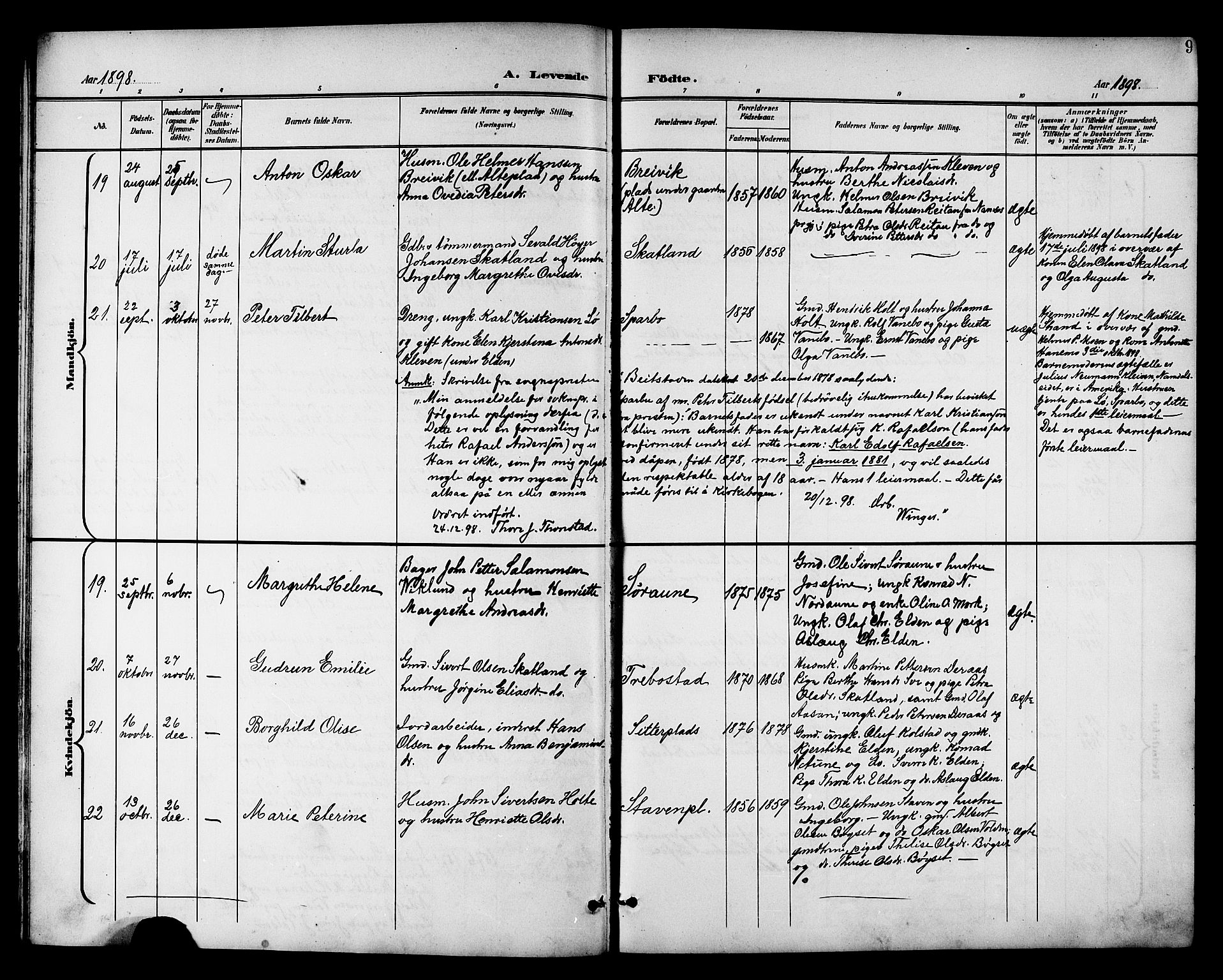 Ministerialprotokoller, klokkerbøker og fødselsregistre - Nord-Trøndelag, AV/SAT-A-1458/742/L0412: Parish register (copy) no. 742C03, 1898-1910, p. 9