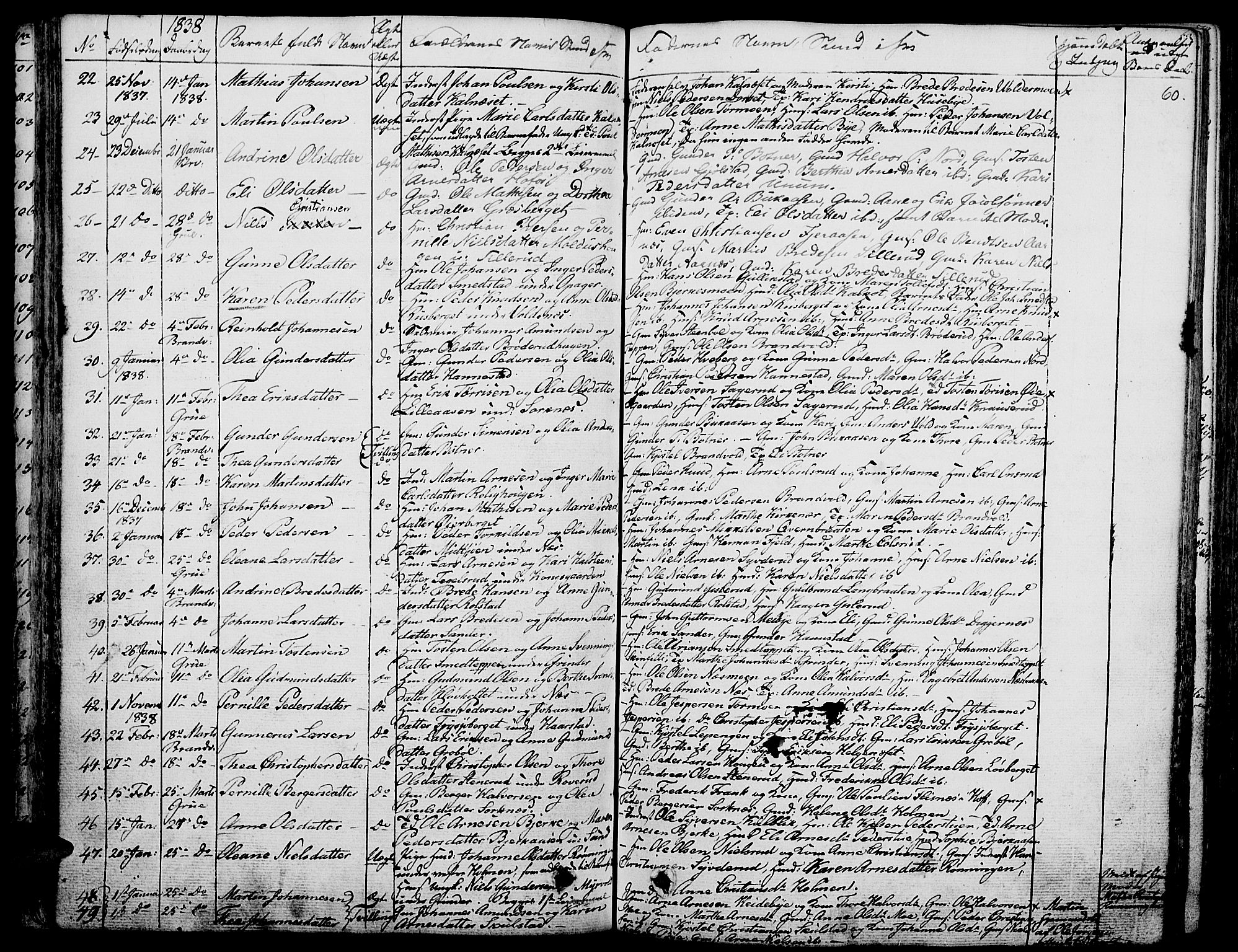 Grue prestekontor, AV/SAH-PREST-036/H/Ha/Haa/L0007: Parish register (official) no. 7, 1830-1847, p. 60