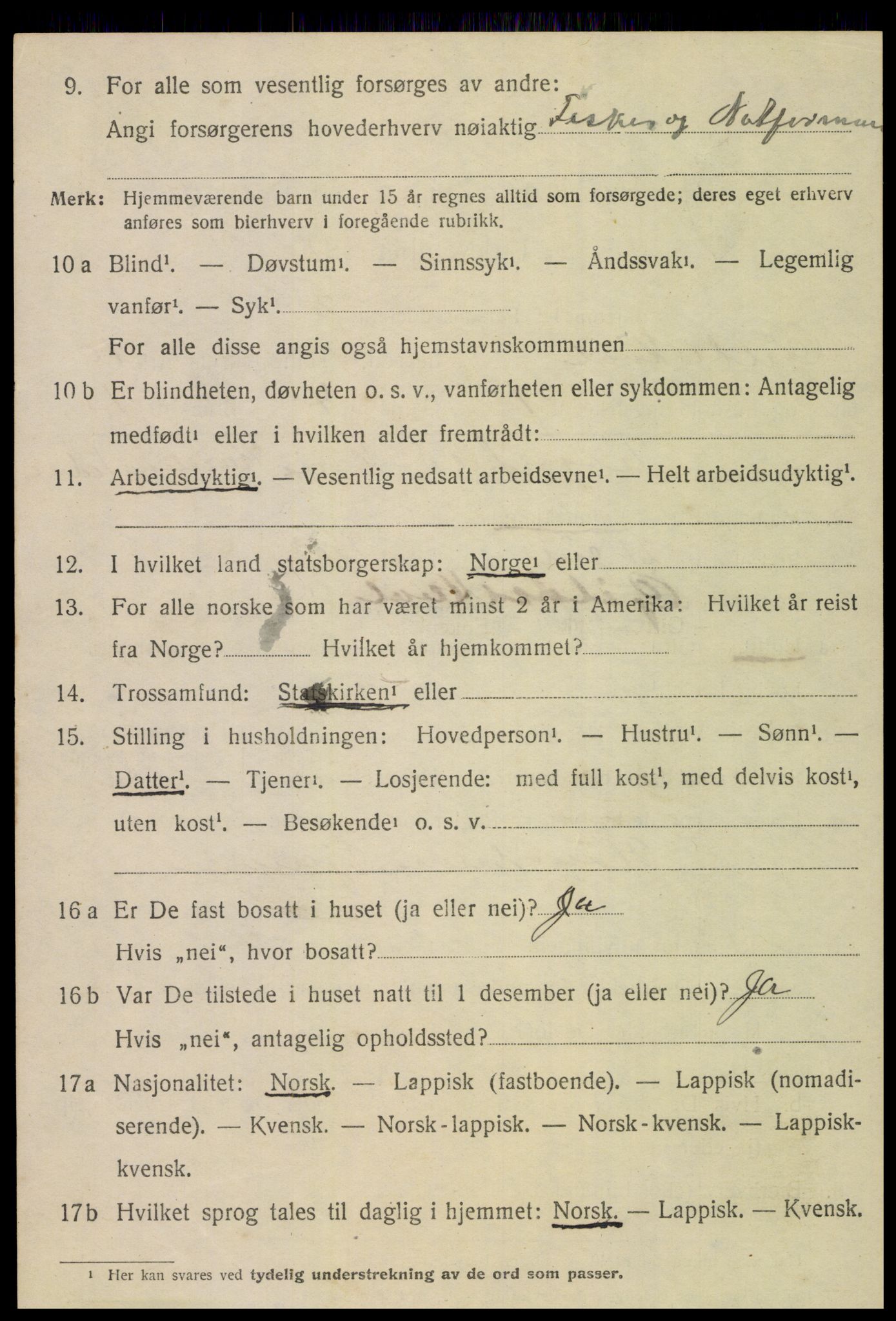 SAT, 1920 census for Gildeskål, 1920, p. 6063