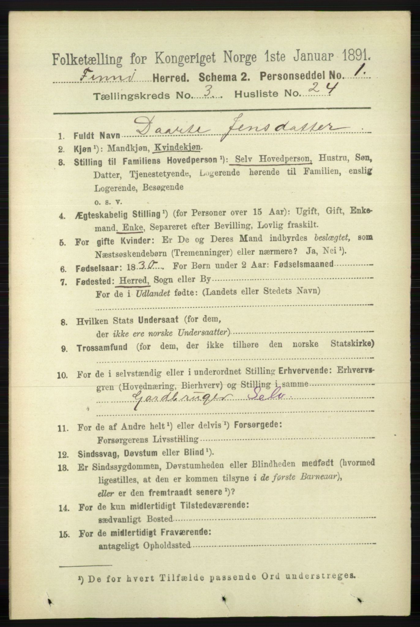 RA, 1891 census for 1141 Finnøy, 1891, p. 598