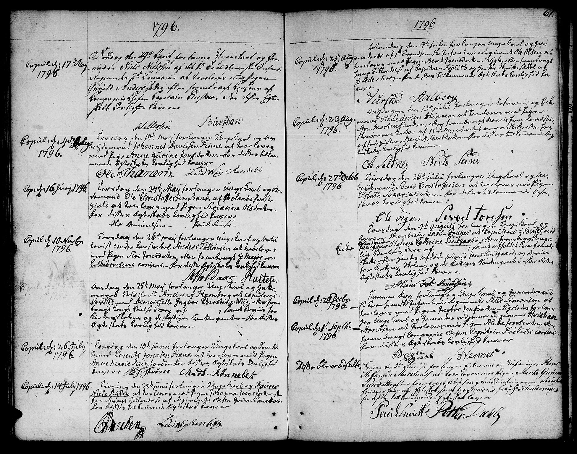 Ministerialprotokoller, klokkerbøker og fødselsregistre - Sør-Trøndelag, SAT/A-1456/601/L0041: Parish register (official) no. 601A09, 1784-1801, p. 61