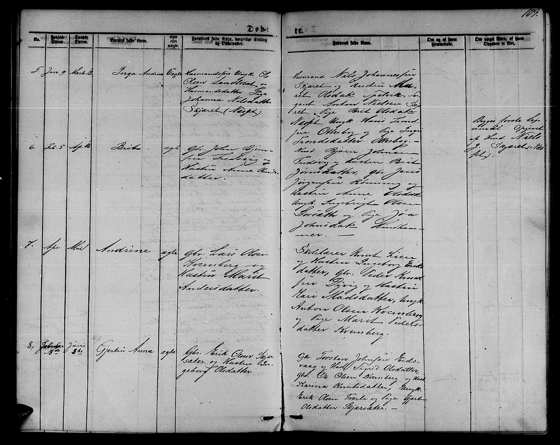 Ministerialprotokoller, klokkerbøker og fødselsregistre - Møre og Romsdal, AV/SAT-A-1454/551/L0630: Parish register (copy) no. 551C02, 1867-1885, p. 109