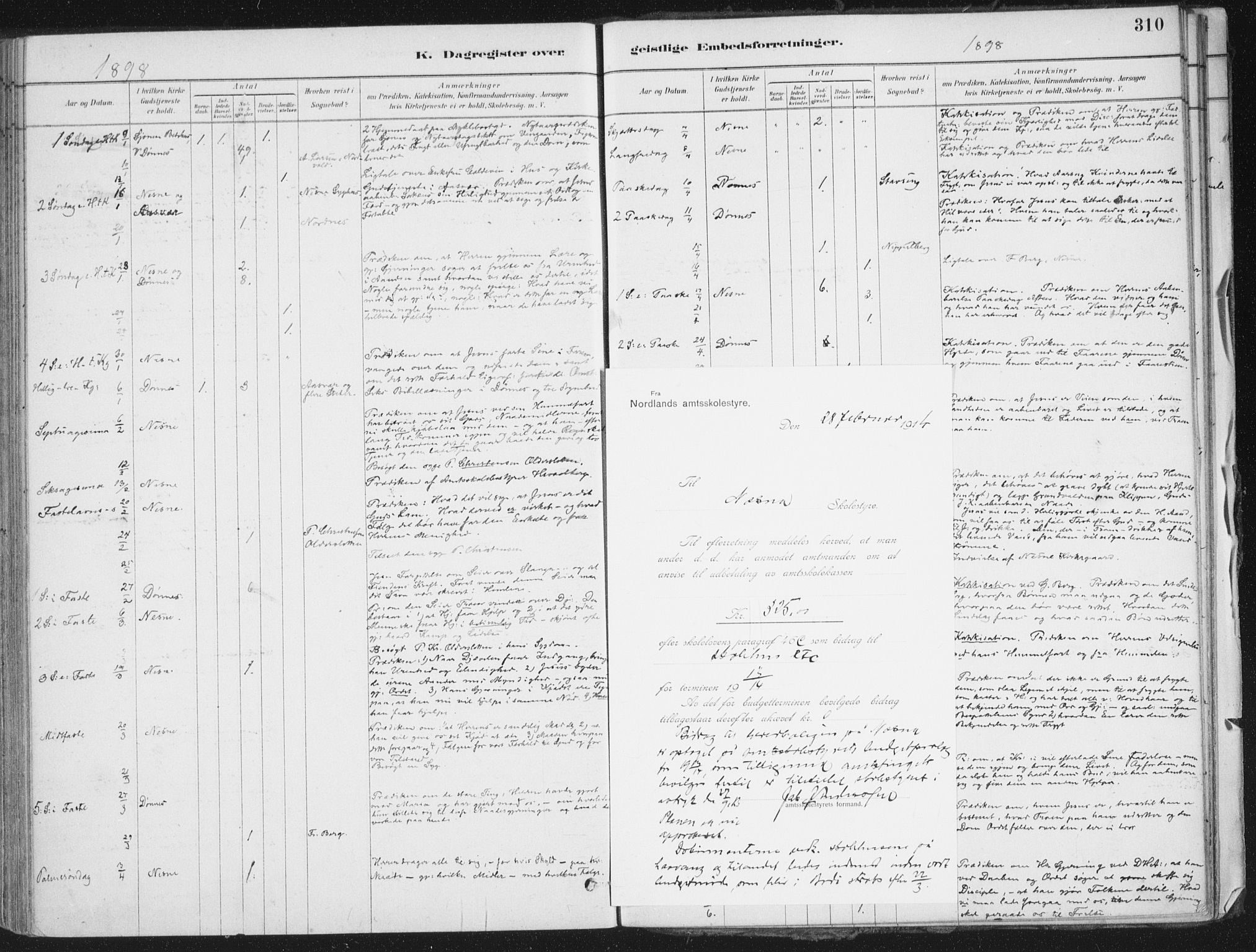 Ministerialprotokoller, klokkerbøker og fødselsregistre - Nordland, AV/SAT-A-1459/838/L0553: Parish register (official) no. 838A11, 1880-1910, p. 310