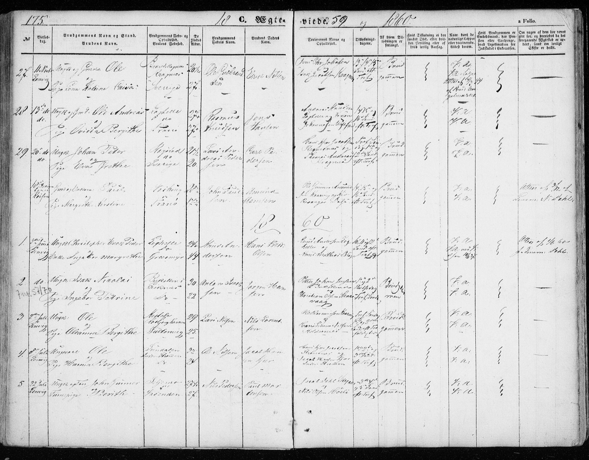 Lenvik sokneprestembete, SATØ/S-1310/H/Ha/Haa/L0007kirke: Parish register (official) no. 7, 1855-1865, p. 175