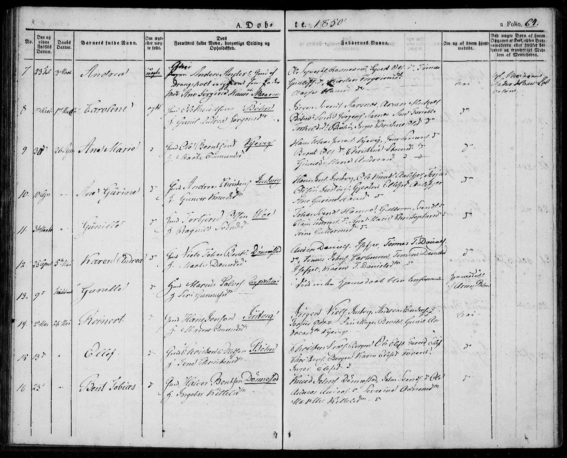 Tveit sokneprestkontor, AV/SAK-1111-0043/F/Fa/L0003: Parish register (official) no. A 3, 1829-1852, p. 64