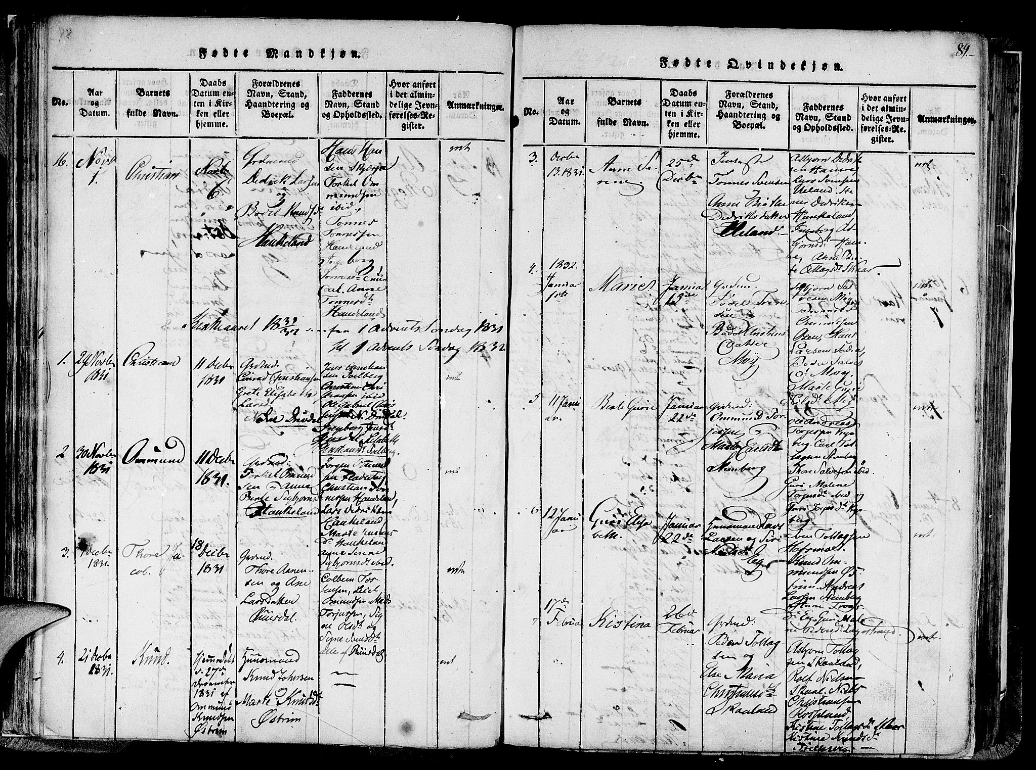 Lund sokneprestkontor, AV/SAST-A-101809/S06/L0005: Parish register (official) no. A 5, 1815-1833, p. 89