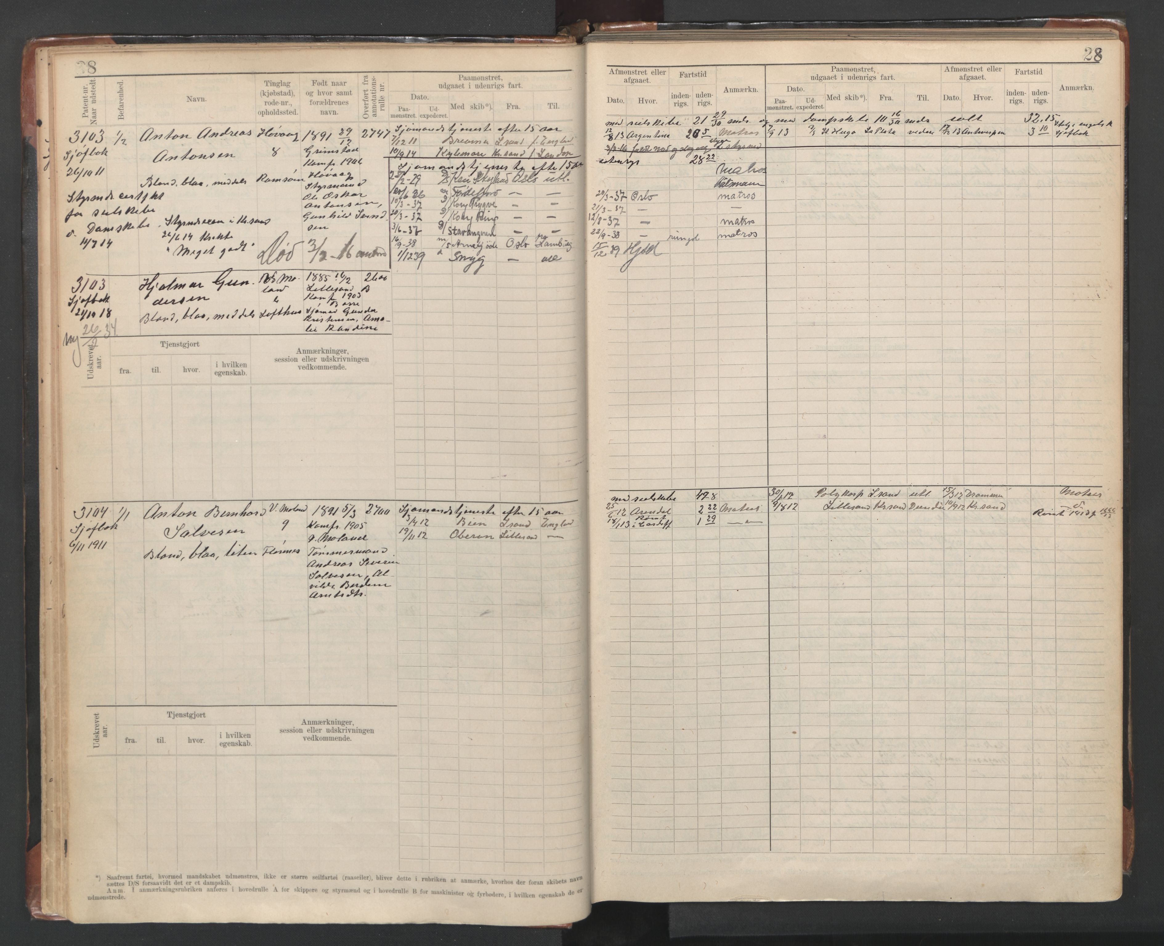 Lillesand mønstringskrets, AV/SAK-2031-0014/F/Fb/L0016: Hovedrulle nr 3049-3648, G-7, 1910-1948, p. 31