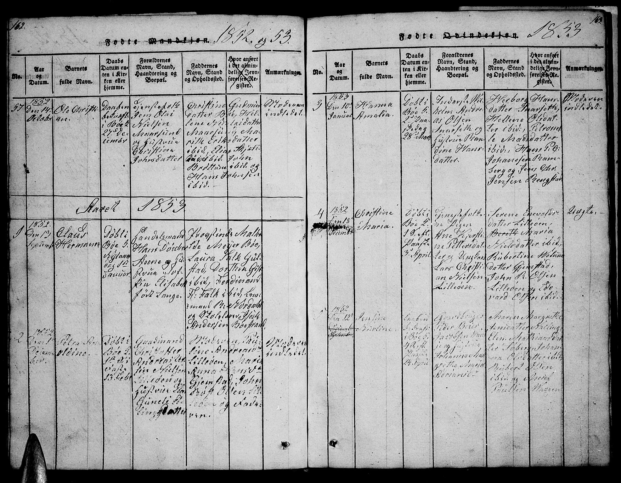 Ministerialprotokoller, klokkerbøker og fødselsregistre - Nordland, AV/SAT-A-1459/891/L1312: Parish register (copy) no. 891C01, 1820-1856, p. 162-163