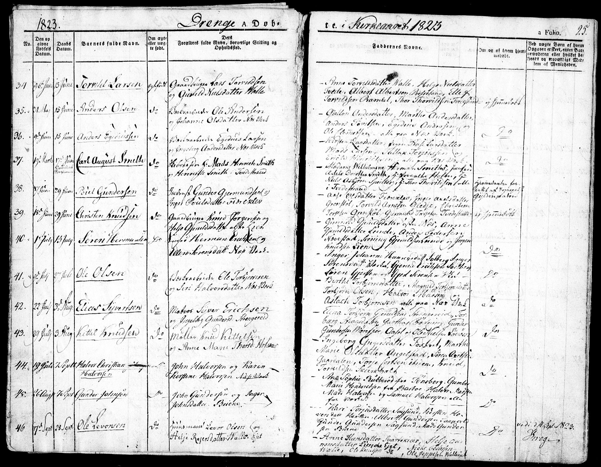 Holt sokneprestkontor, SAK/1111-0021/F/Fa/L0006: Parish register (official) no. A 6, 1820-1835, p. 25