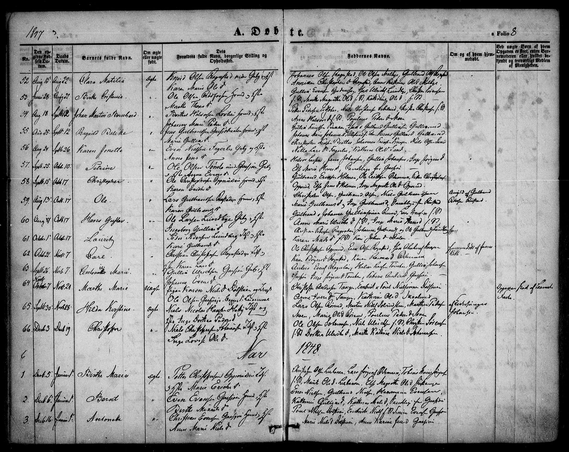 Hurdal prestekontor Kirkebøker, AV/SAO-A-10889/F/Fa/L0005: Parish register (official) no. I 5, 1846-1859, p. 8