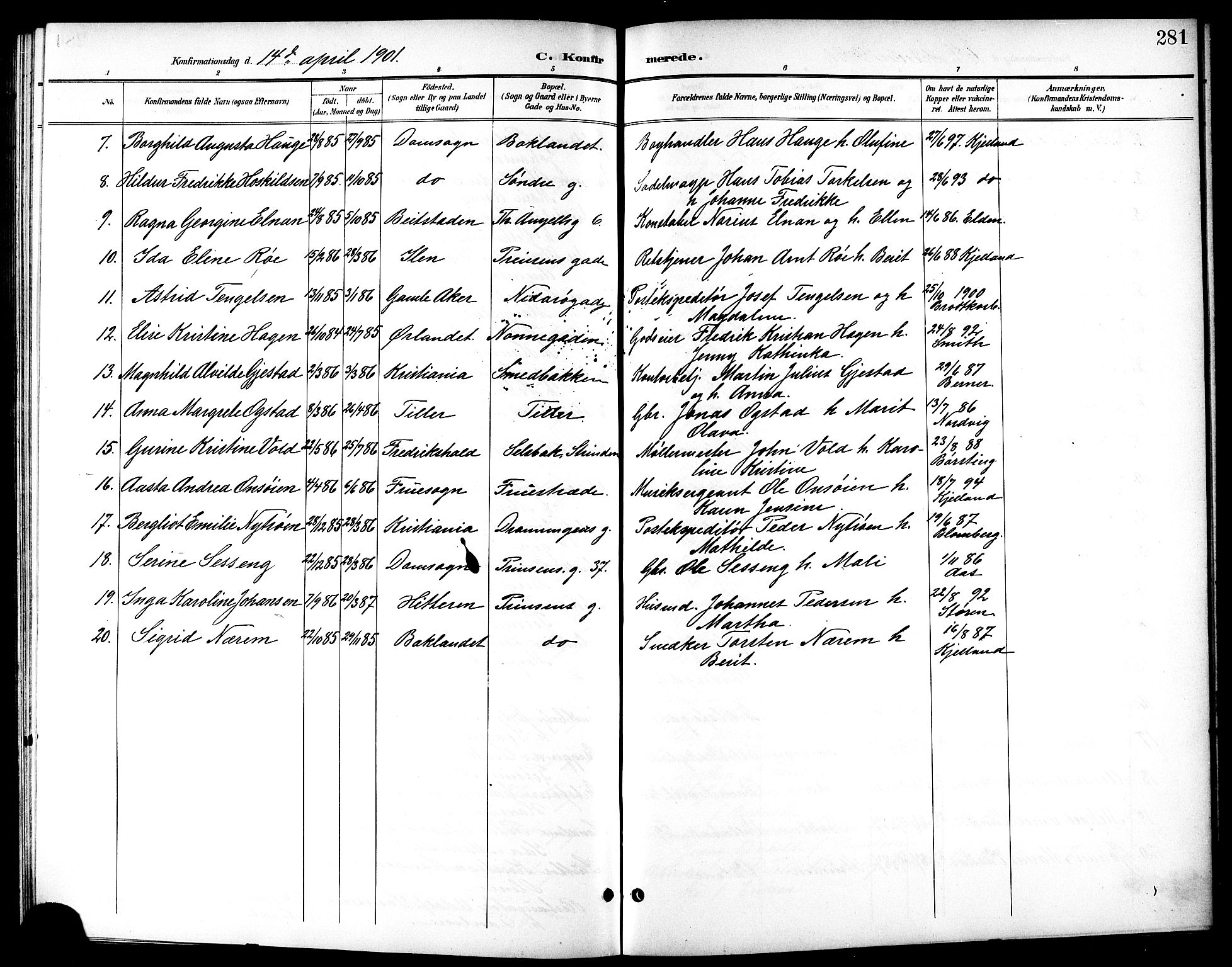 Ministerialprotokoller, klokkerbøker og fødselsregistre - Sør-Trøndelag, AV/SAT-A-1456/601/L0094: Parish register (copy) no. 601C12, 1898-1911, p. 281