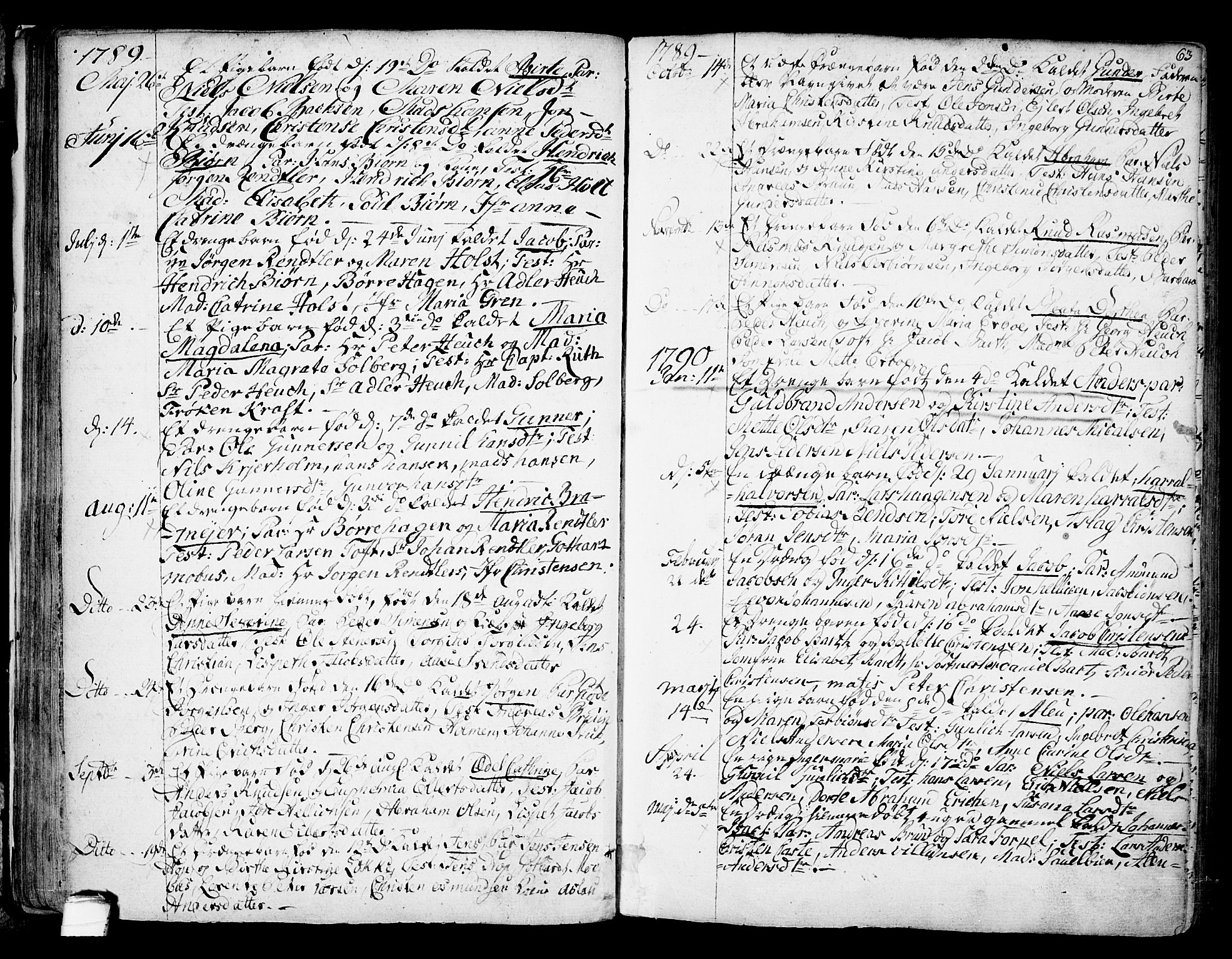Kragerø kirkebøker, SAKO/A-278/F/Fa/L0002: Parish register (official) no. 2, 1767-1802, p. 63