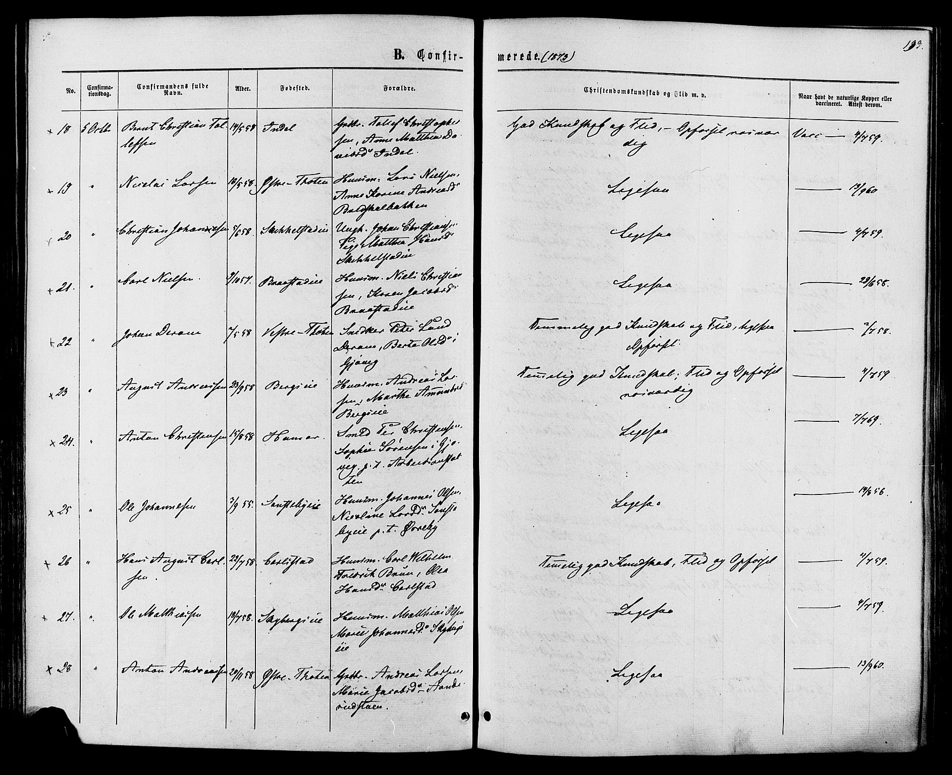 Vardal prestekontor, AV/SAH-PREST-100/H/Ha/Haa/L0007: Parish register (official) no. 7, 1867-1878, p. 193