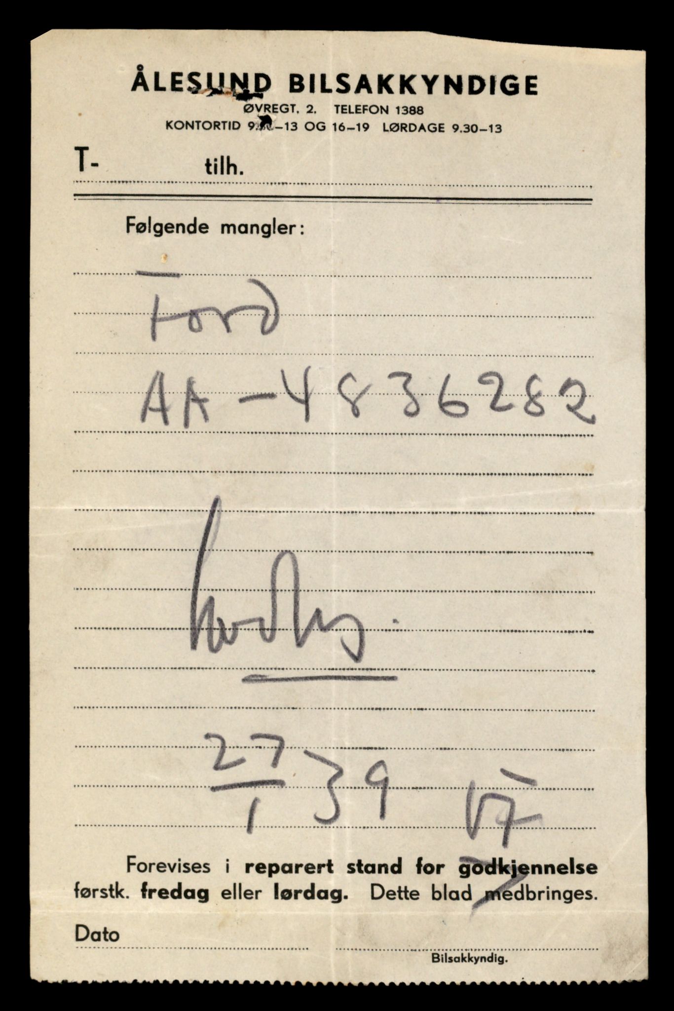 Møre og Romsdal vegkontor - Ålesund trafikkstasjon, AV/SAT-A-4099/F/Fe/L0034: Registreringskort for kjøretøy T 12500 - T 12652, 1927-1998, p. 1956