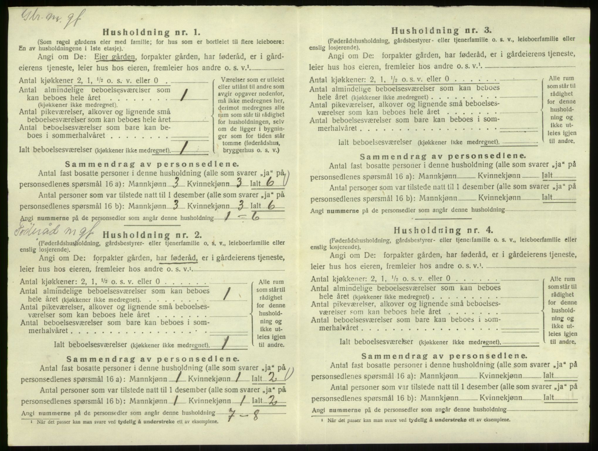 SAB, 1920 census for Austrheim, 1920, p. 462