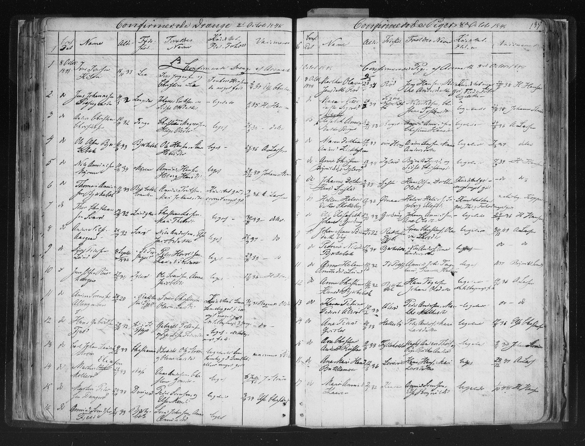 Aremark prestekontor Kirkebøker, SAO/A-10899/F/Fc/L0002: Parish register (official) no. III 2, 1834-1849, p. 139