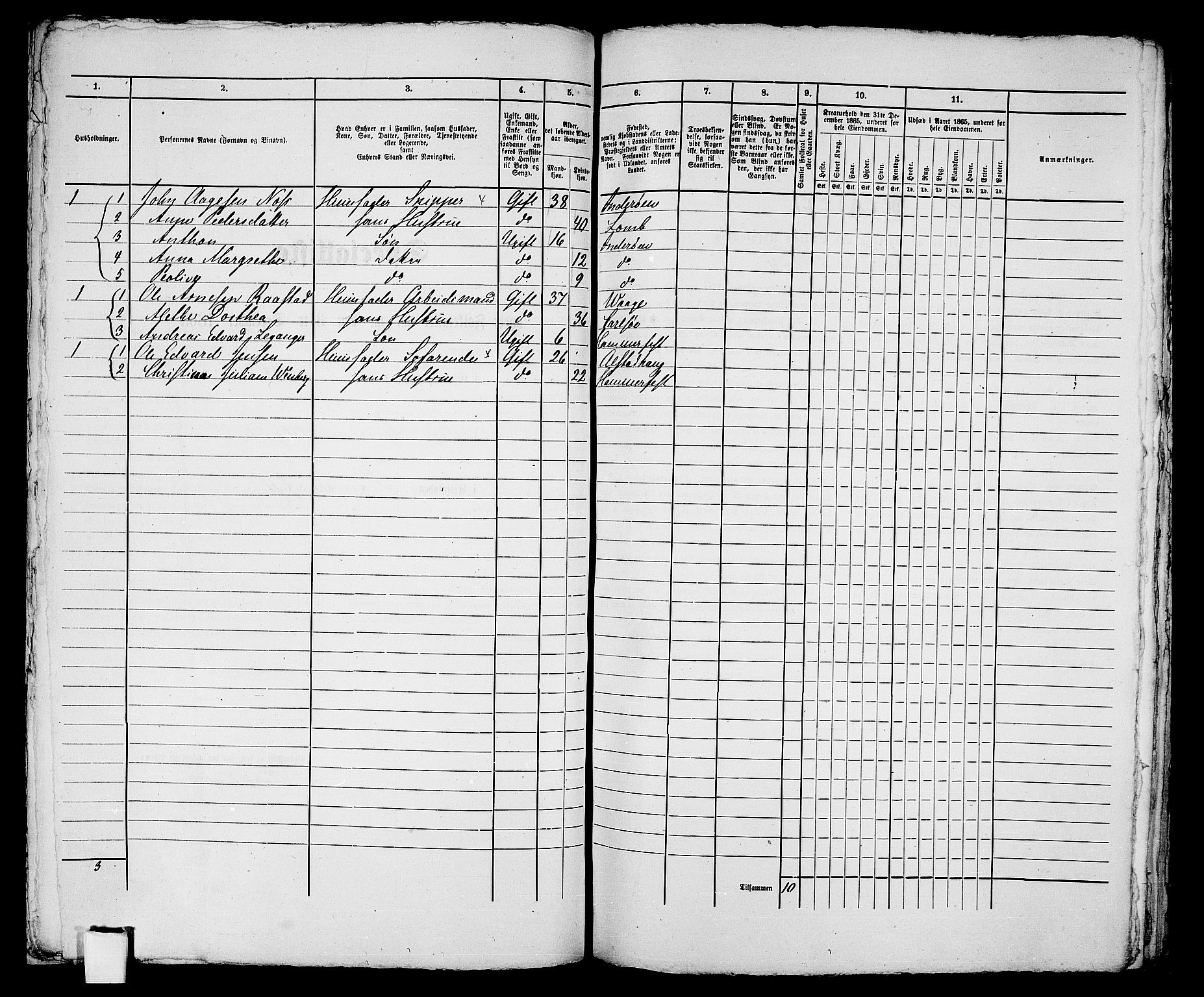 RA, 1865 census for Hammerfest/Hammerfest, 1865, p. 216