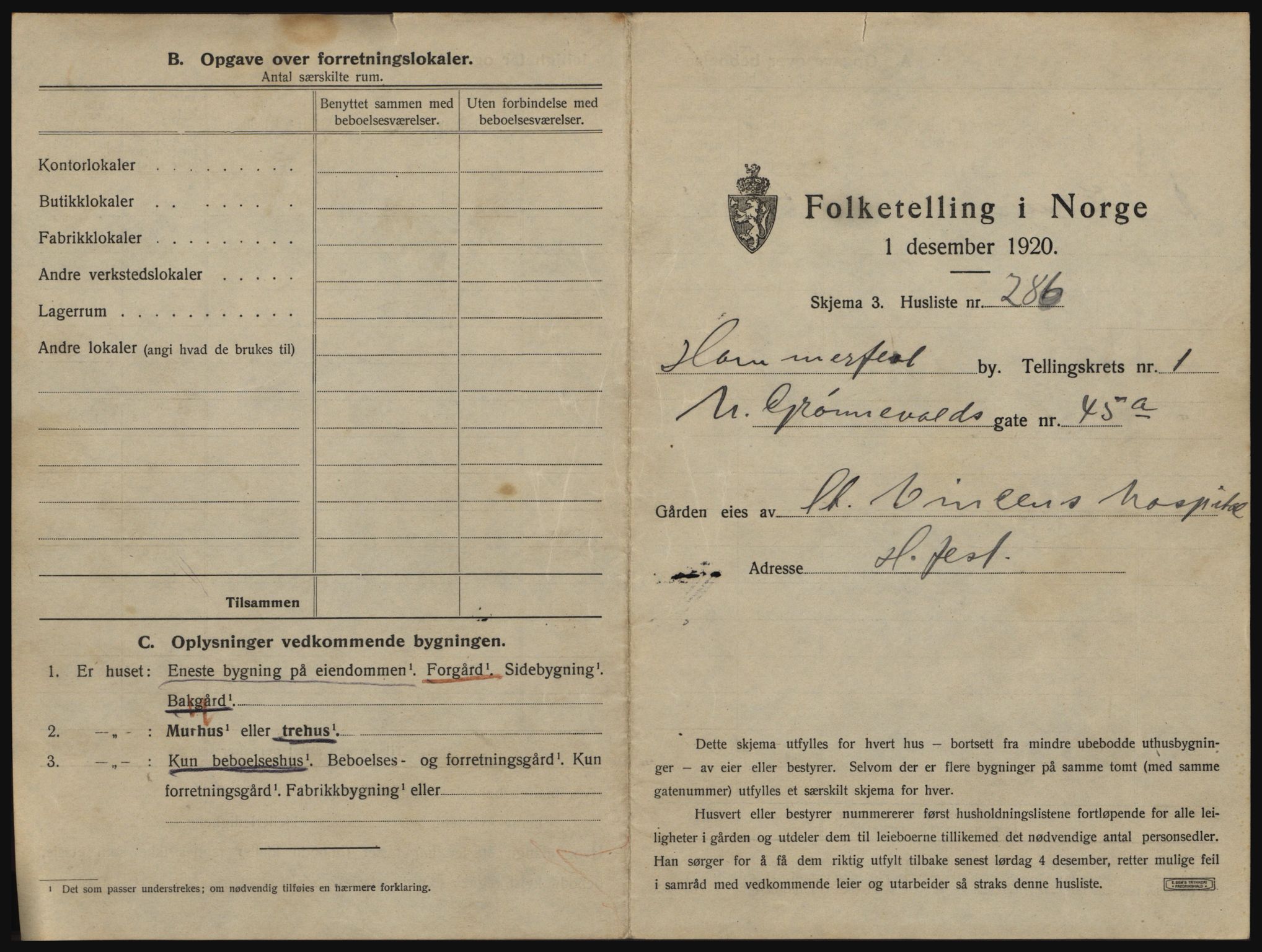 SATØ, 1920 census for Hammerfest, 1920, p. 638