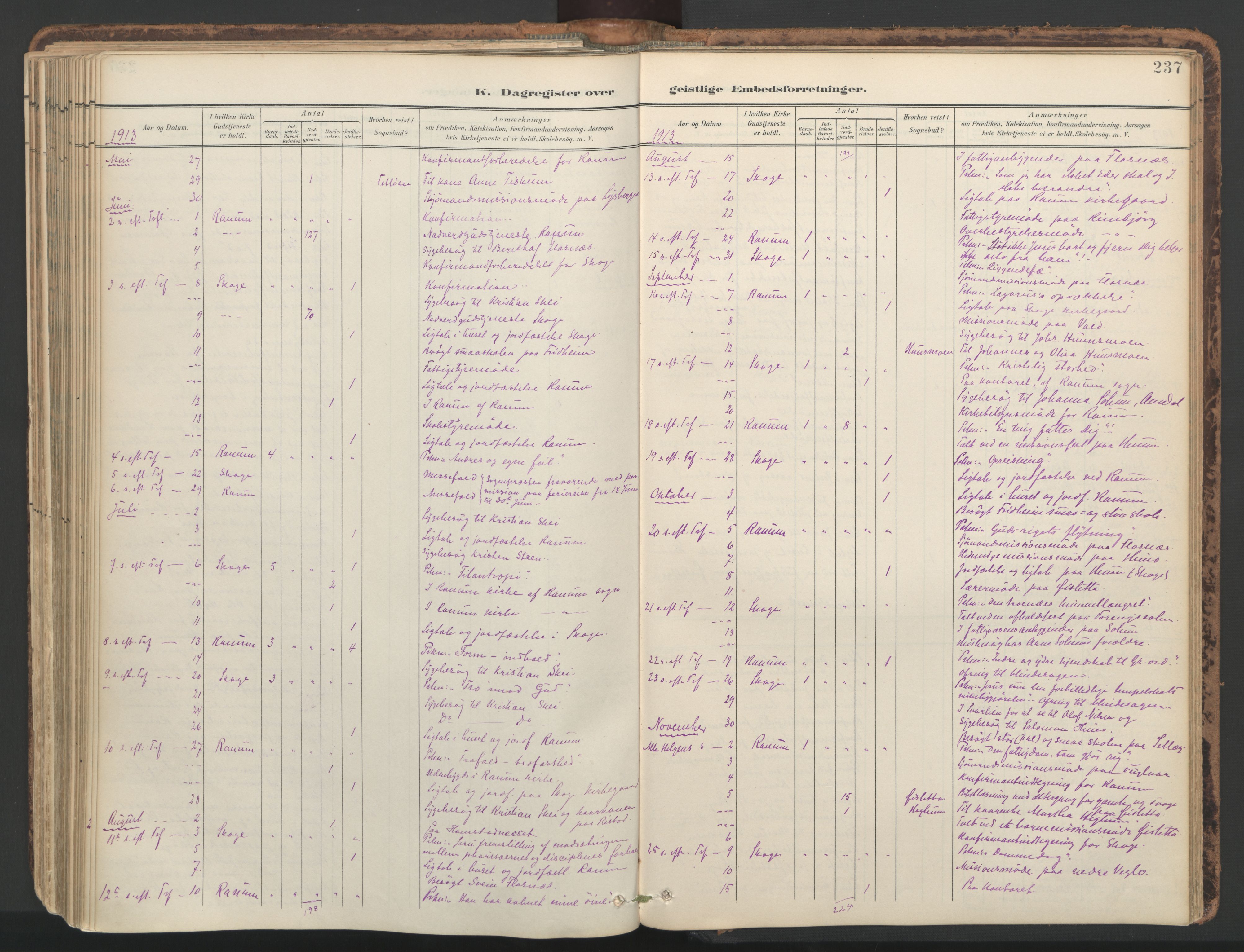 Ministerialprotokoller, klokkerbøker og fødselsregistre - Nord-Trøndelag, AV/SAT-A-1458/764/L0556: Parish register (official) no. 764A11, 1897-1924, p. 237