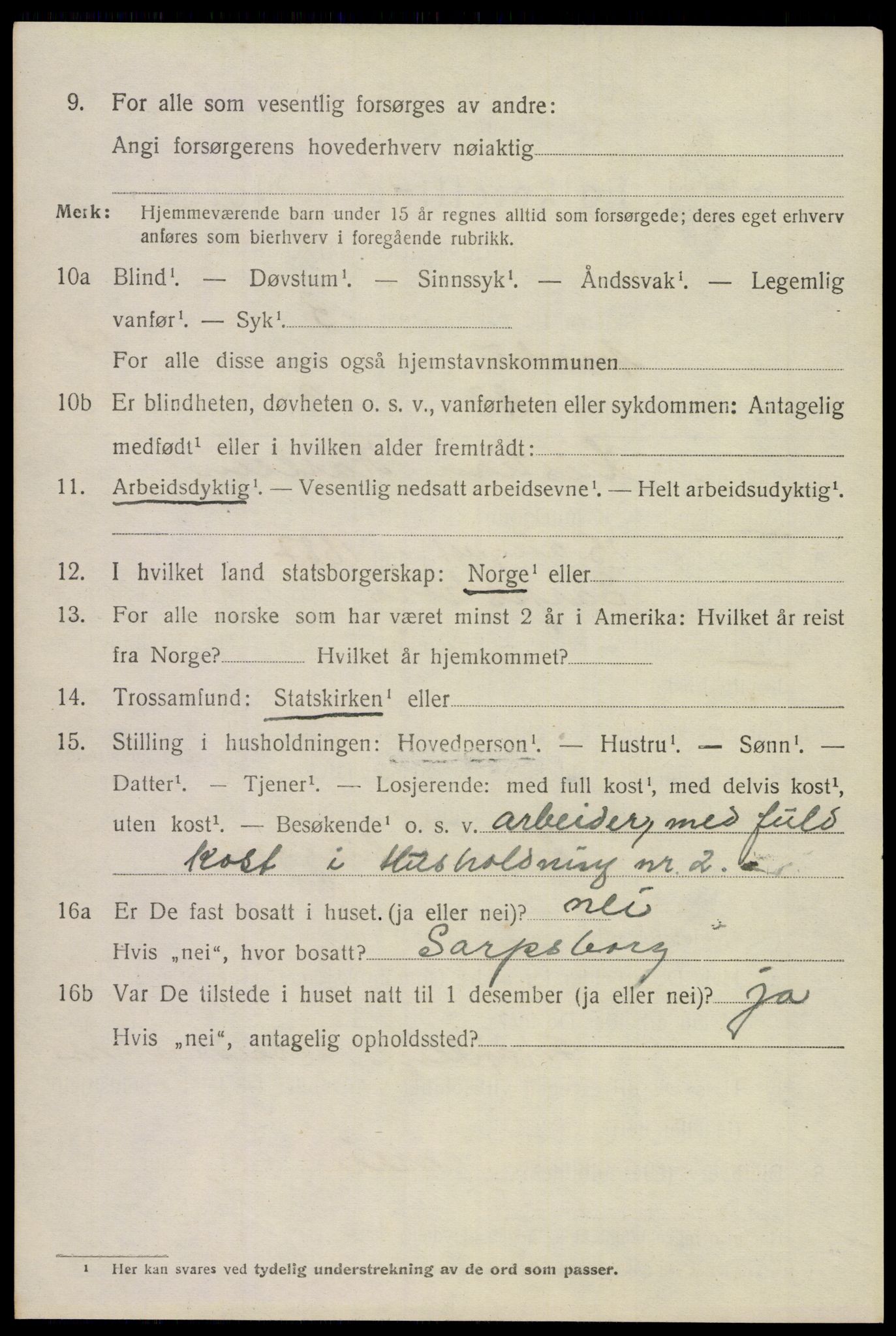 SAKO, 1920 census for Andebu, 1920, p. 5327