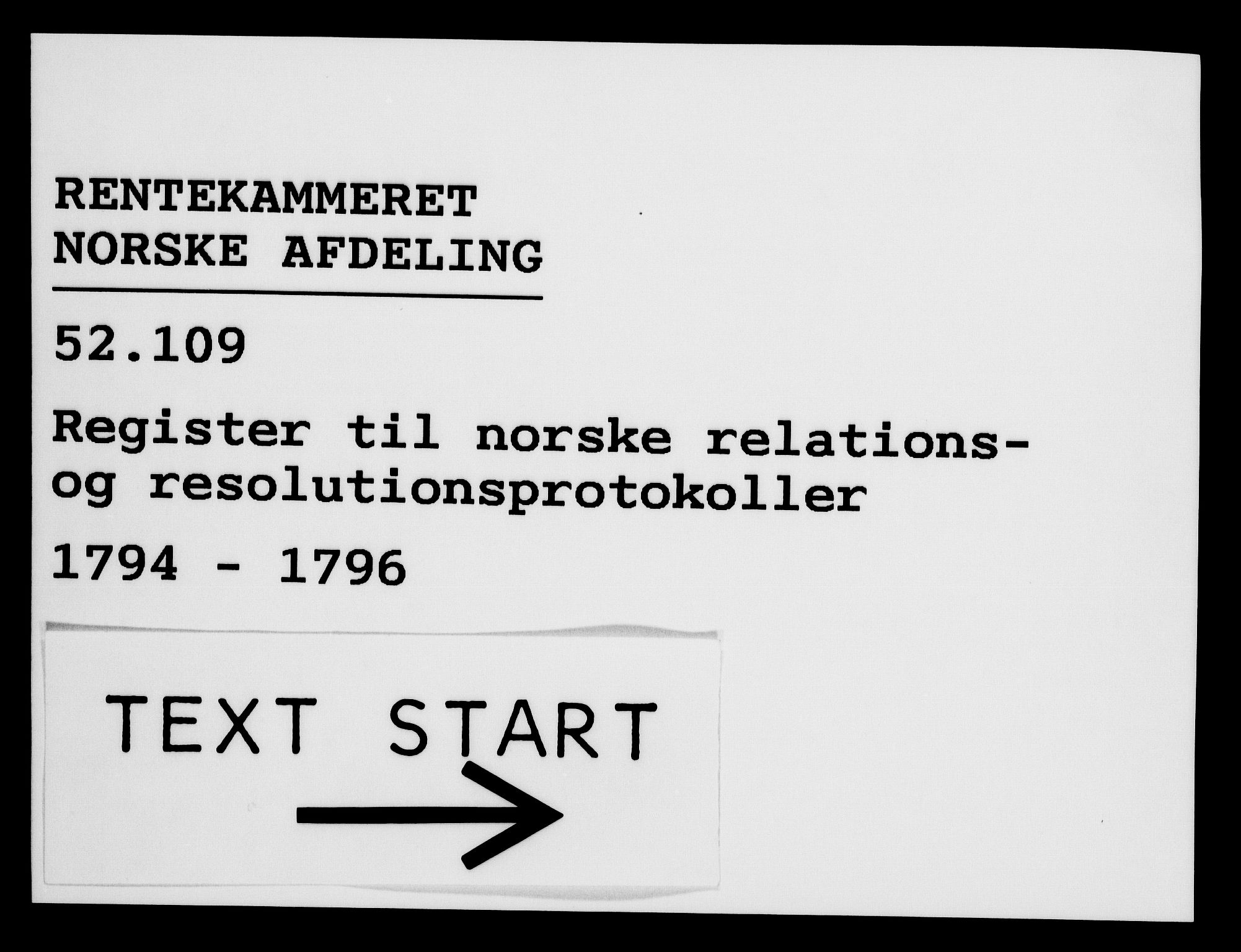 Rentekammeret, Kammerkanselliet, AV/RA-EA-3111/G/Gf/Gfb/L0014: Register til norske relasjons- og resolusjonsprotokoller (merket RK 52.109), 1794-1796