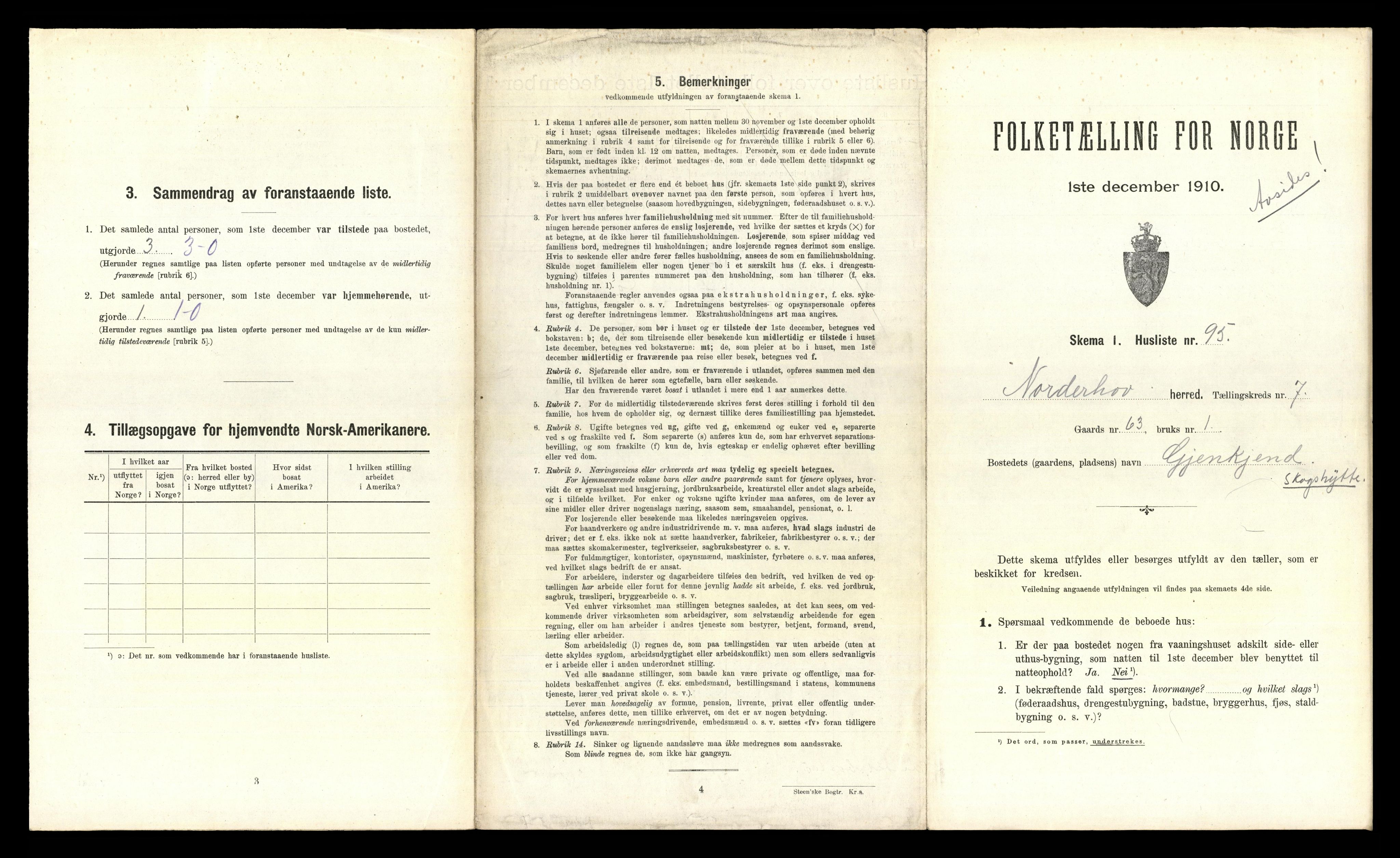 RA, 1910 census for Norderhov, 1910, p. 1756