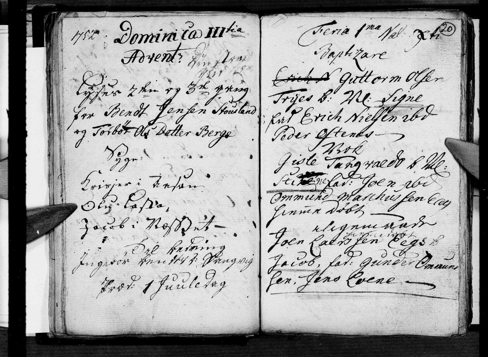 Søgne sokneprestkontor, SAK/1111-0037/F/Fa/Fab/L0003: Parish register (official) no. A 3, 1751-1759, p. 20