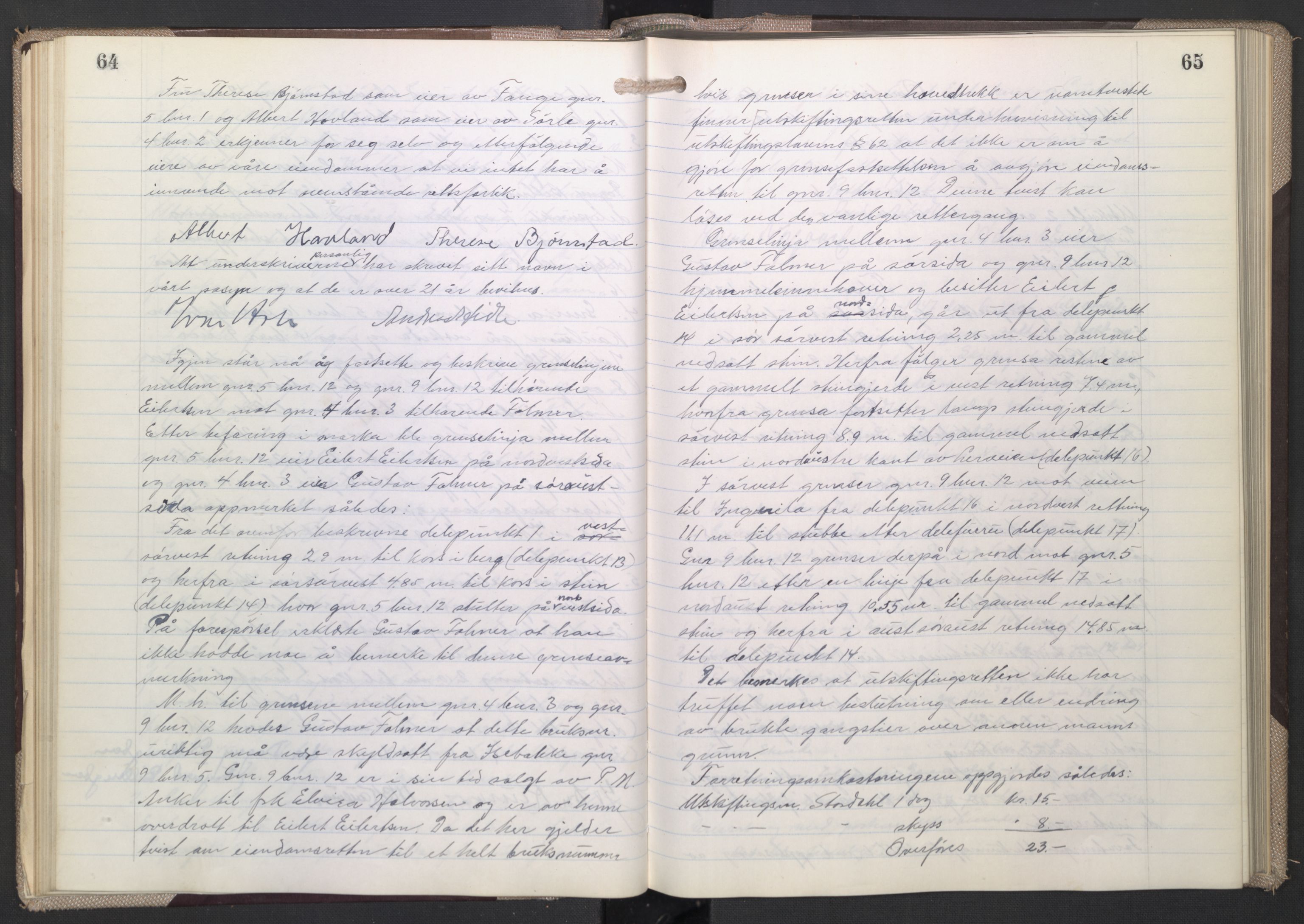 Østfold jordskifterett, AV/SAO-A-10240/F/Fc/L0008: Forhandlingsprotokoller, 1947-1950, p. 64-65