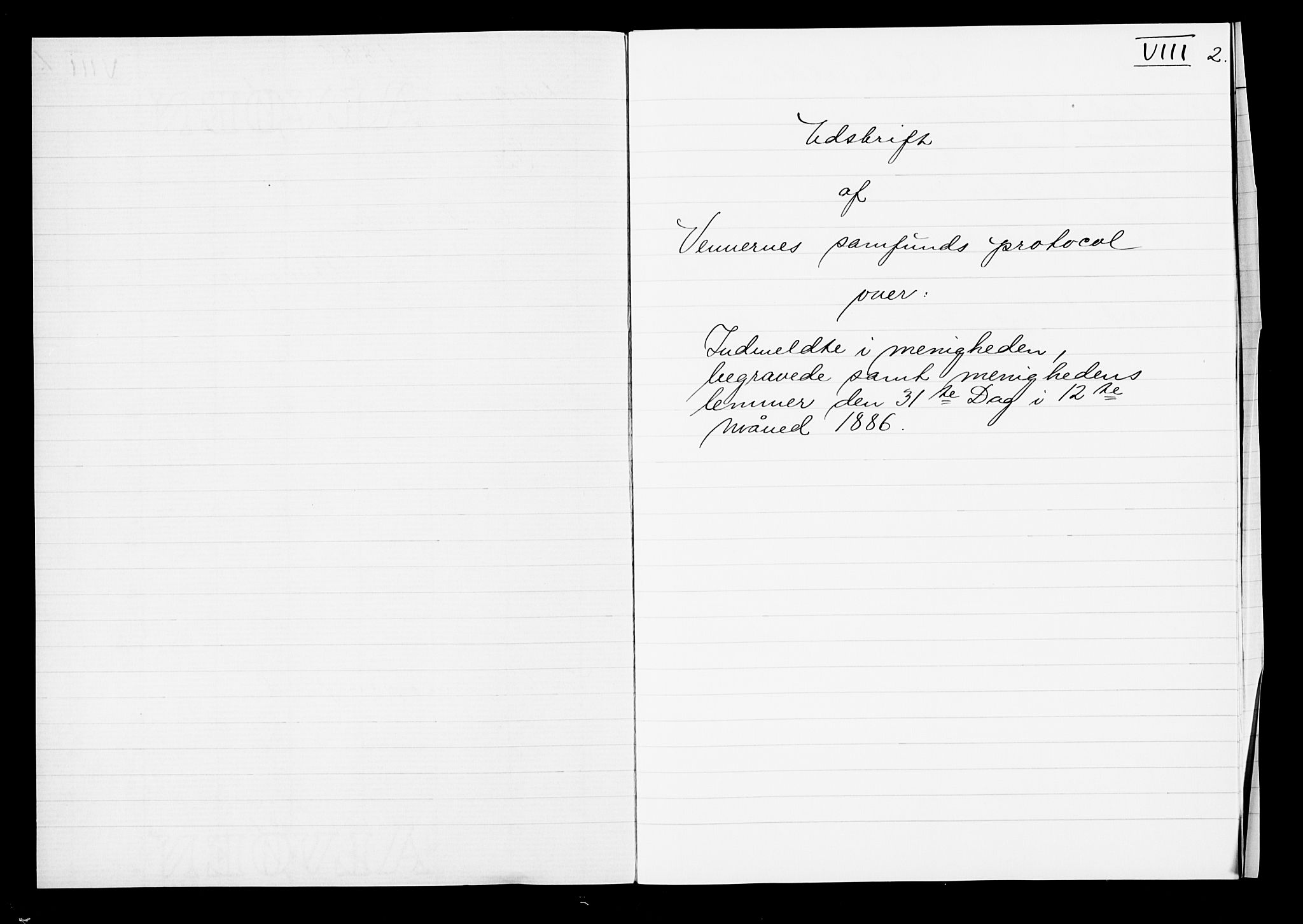 Pa 0160 - Vennenes Samfunn, Stavanger, AV/SAST-A-100269/F: Dissenter register no. -, 1840-1900