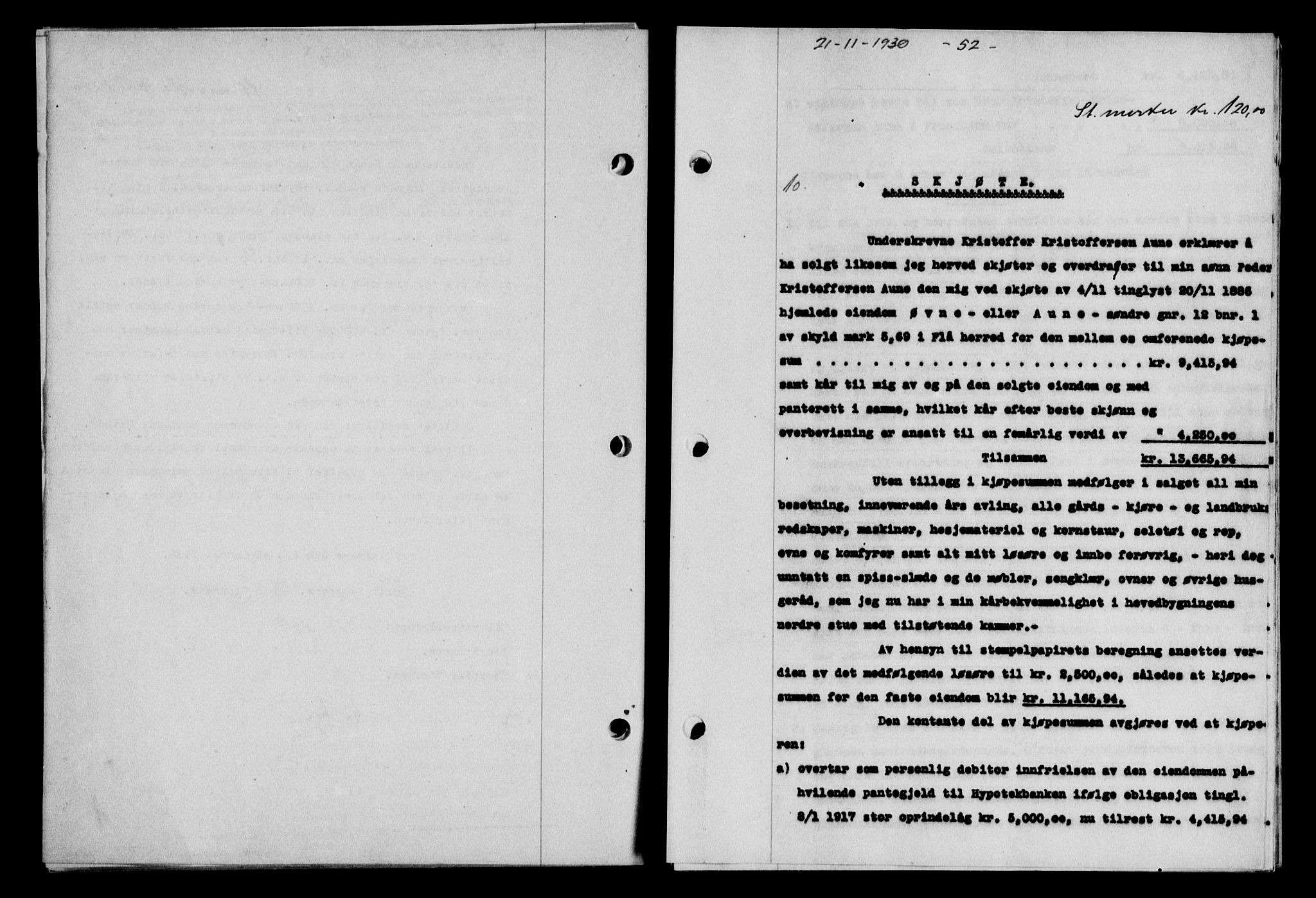 Gauldal sorenskriveri, SAT/A-0014/1/2/2C/L0041: Mortgage book no. 42-43, 1930-1931, Deed date: 21.11.1930