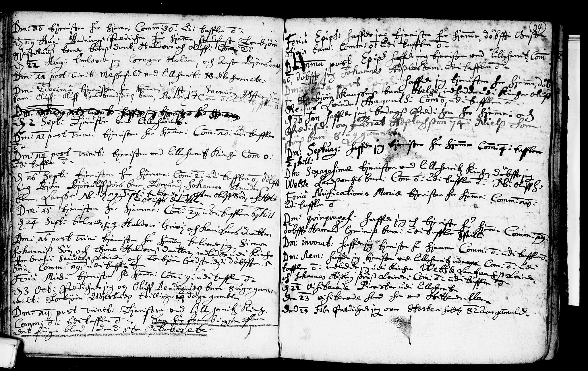 Heddal kirkebøker, SAKO/A-268/F/Fa/L0001: Parish register (official) no. I 1, 1648-1699, p. 34