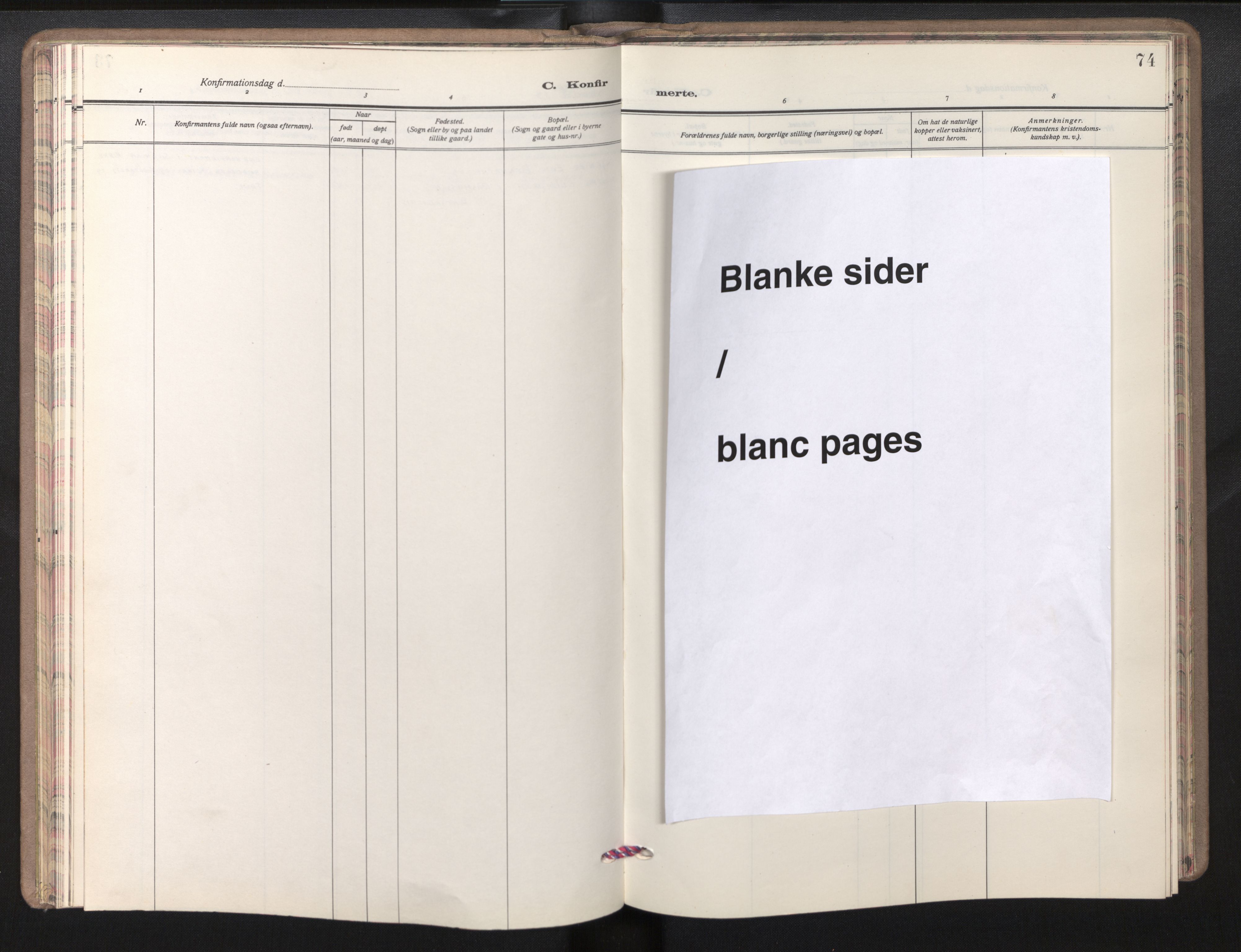 Den norske sjømannsmisjon i utlandet/Bristolhavnene(Cardiff-Swansea), AV/SAB-SAB/PA-0102/H/Ha/Haa/L0003: Parish register (official) no. A 3, 1932-1966, p. 73b-74a