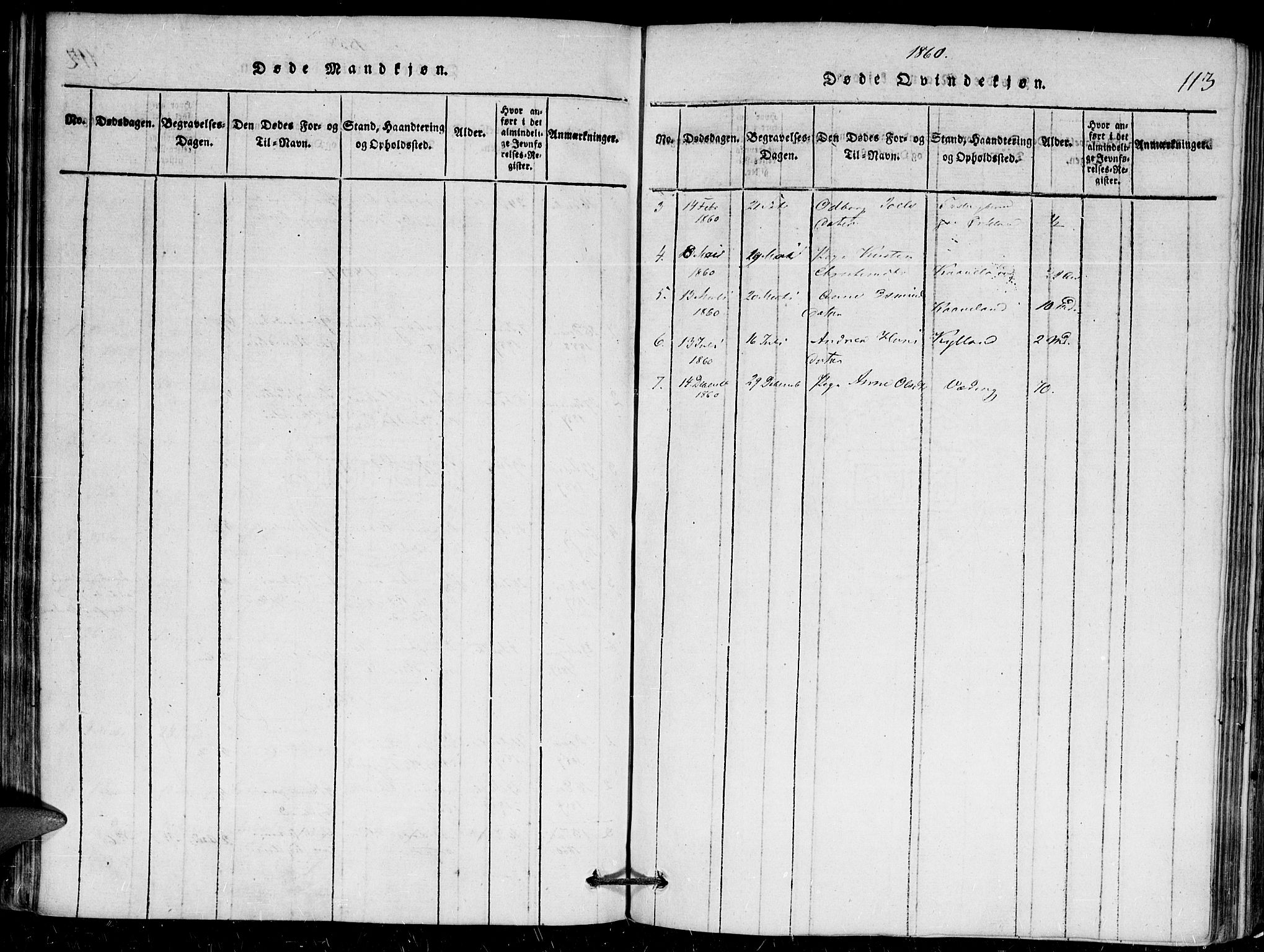 Herefoss sokneprestkontor, AV/SAK-1111-0019/F/Fa/Faa/L0001: Parish register (official) no. A 1, 1816-1860, p. 113