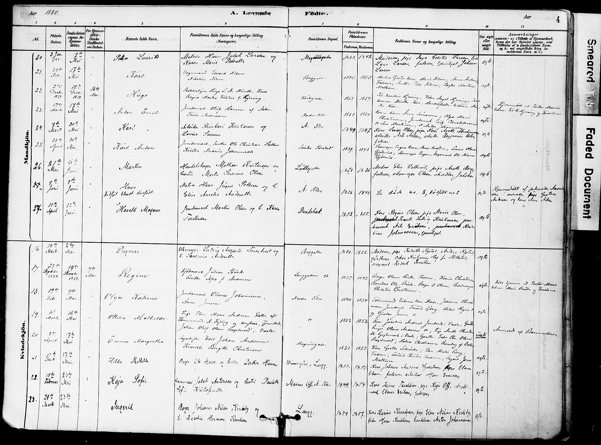 Holmestrand kirkebøker, AV/SAKO-A-346/F/Fa/L0004: Parish register (official) no. 4, 1880-1901, p. 4