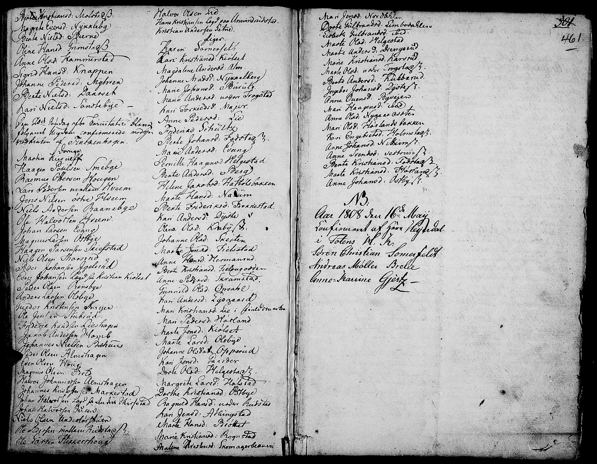 Toten prestekontor, SAH/PREST-102/H/Ha/Haa/L0007: Parish register (official) no. 7, 1794-1809, p. 461
