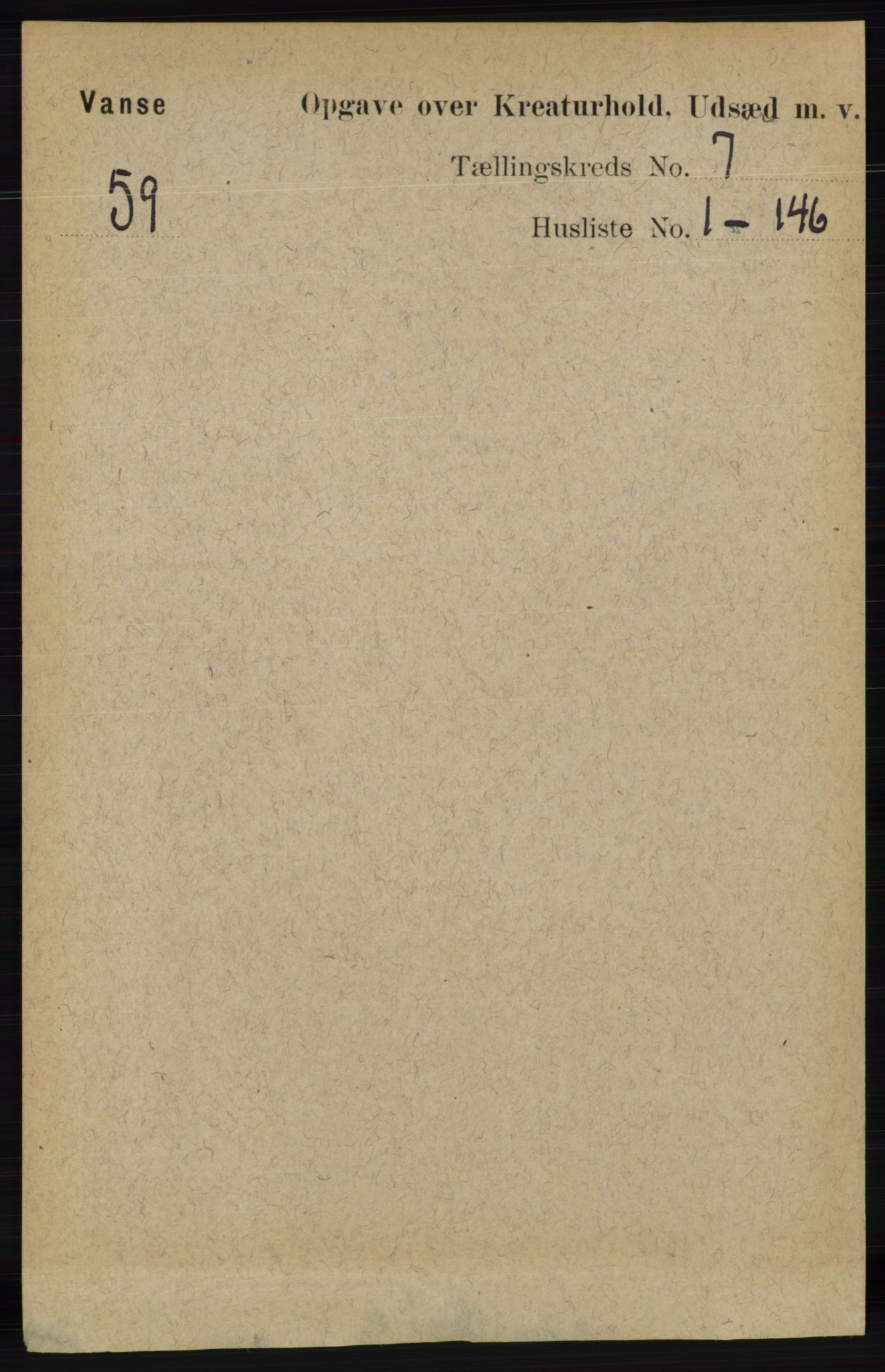 RA, 1891 census for 1041 Vanse, 1891, p. 9153