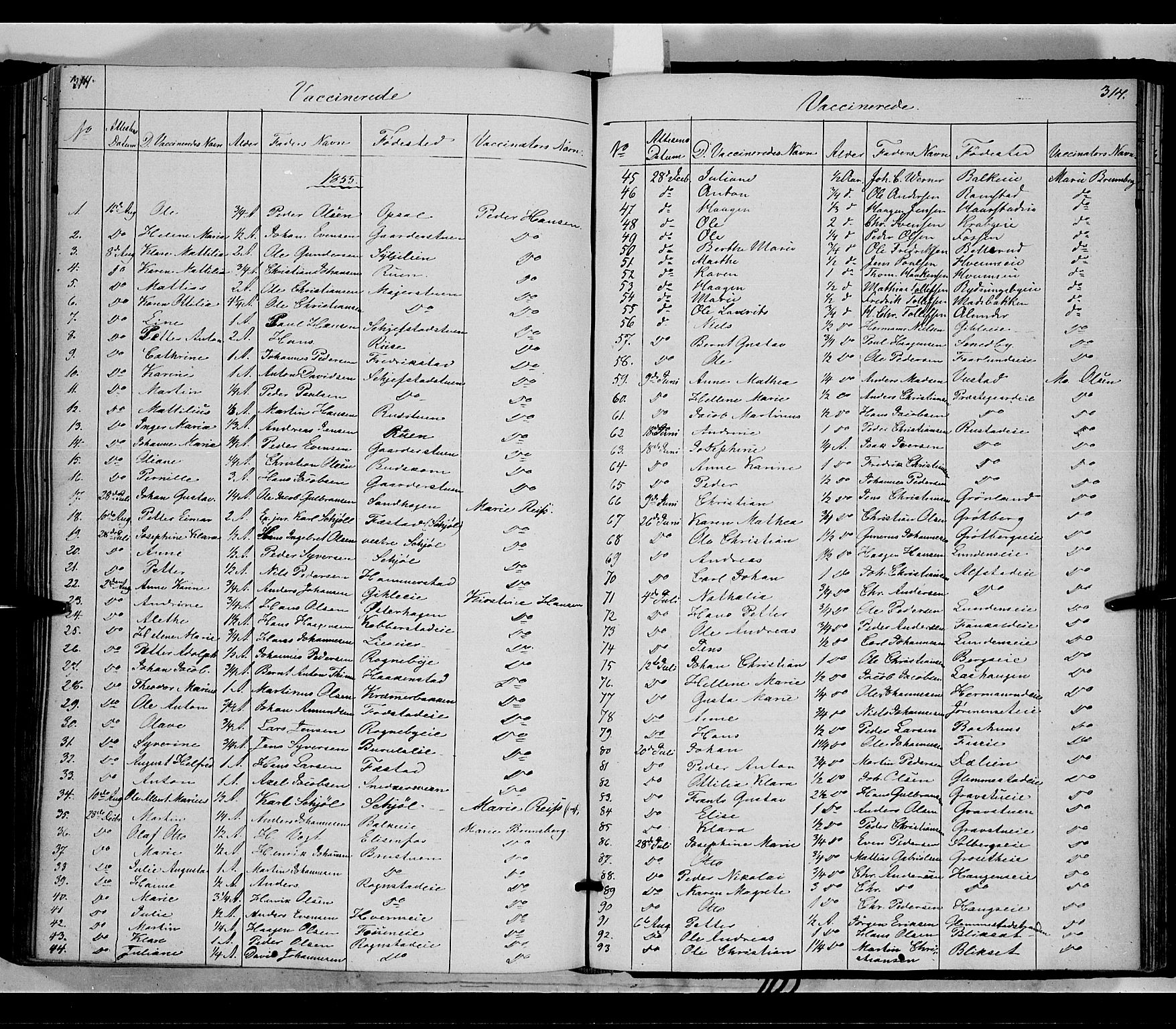 Østre Toten prestekontor, SAH/PREST-104/H/Ha/Haa/L0003: Parish register (official) no. 3, 1848-1856, p. 314