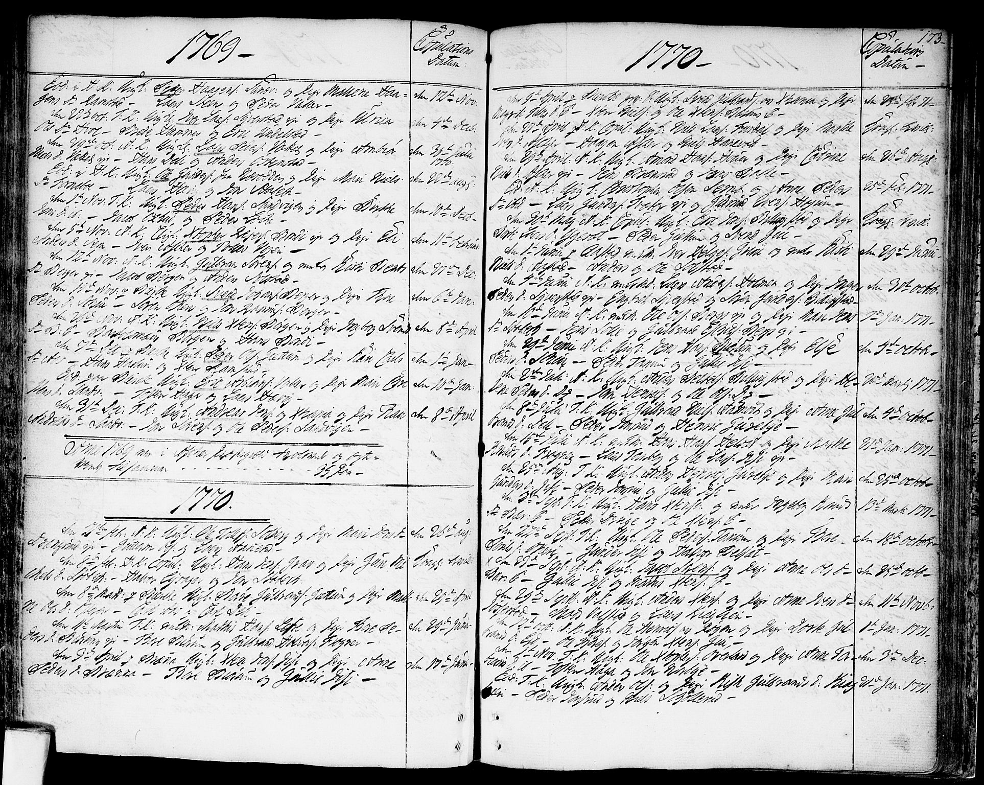 Asker prestekontor Kirkebøker, SAO/A-10256a/F/Fa/L0003: Parish register (official) no. I 3, 1767-1807, p. 173