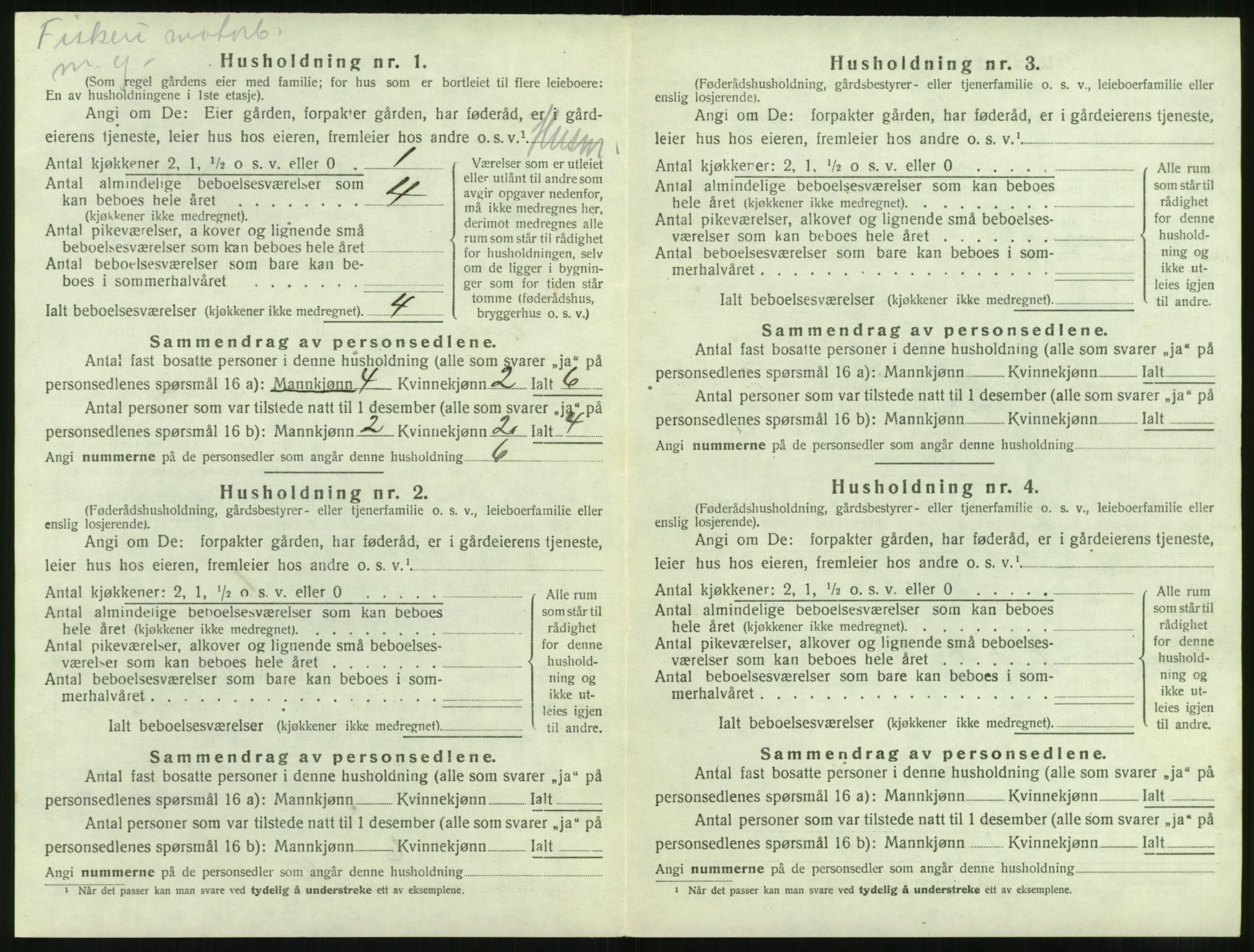 SAT, 1920 census for Sande (MR), 1920, p. 721